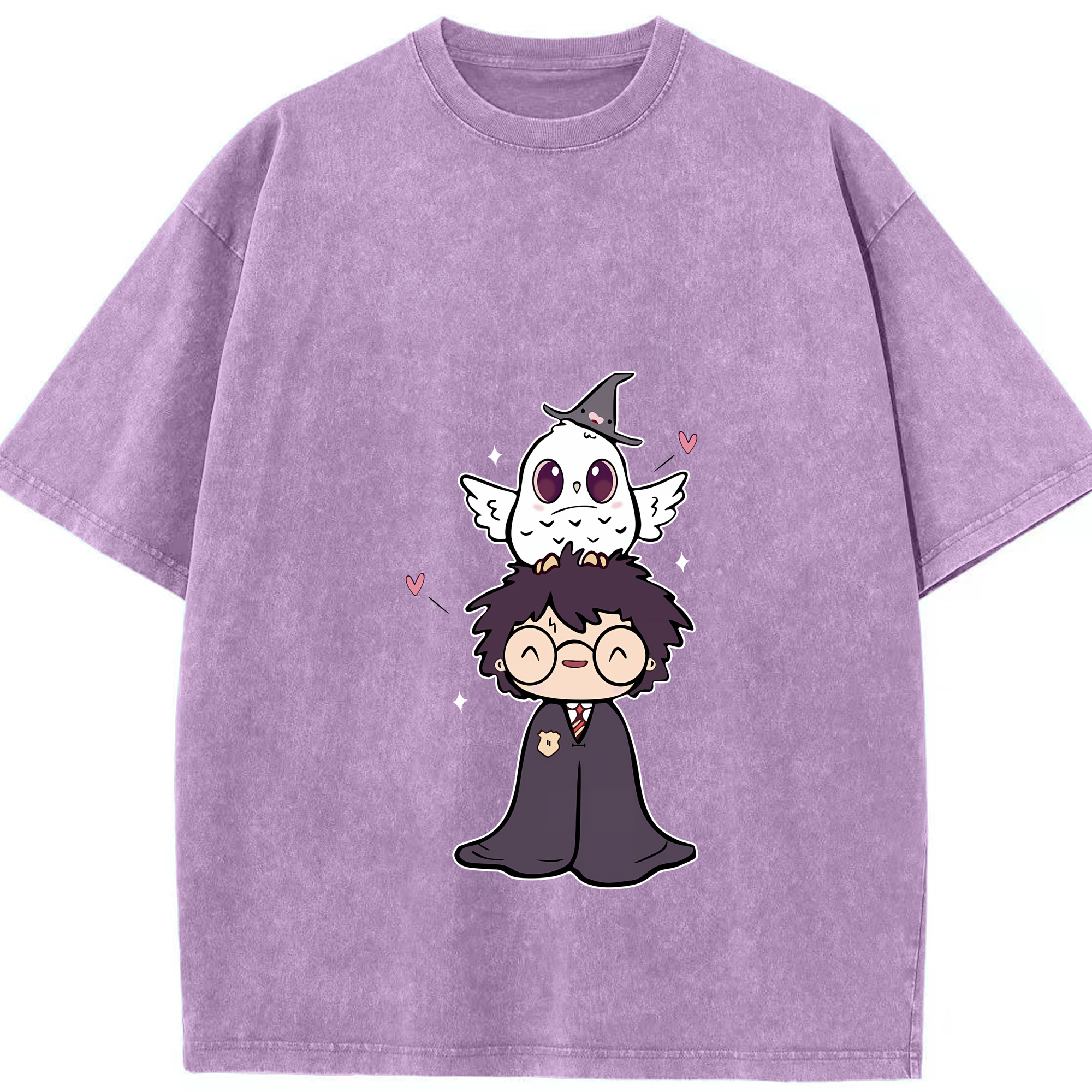 （画像用） Harry Potter ハリー・ポッターシリーズ 綿100% ヴィンテージ風 半袖Tシャツ（フロントプリント）