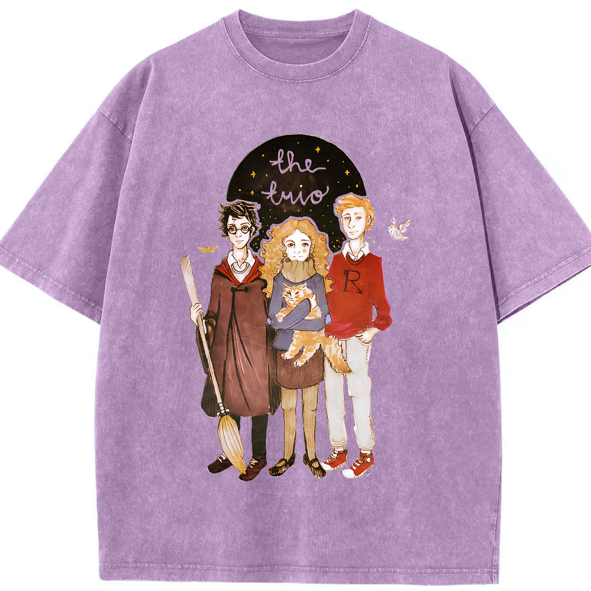 （画像用） Harry Potter ハリー・ポッターシリーズ 綿100% ヴィンテージ風 半袖Tシャツ（フロントプリント）