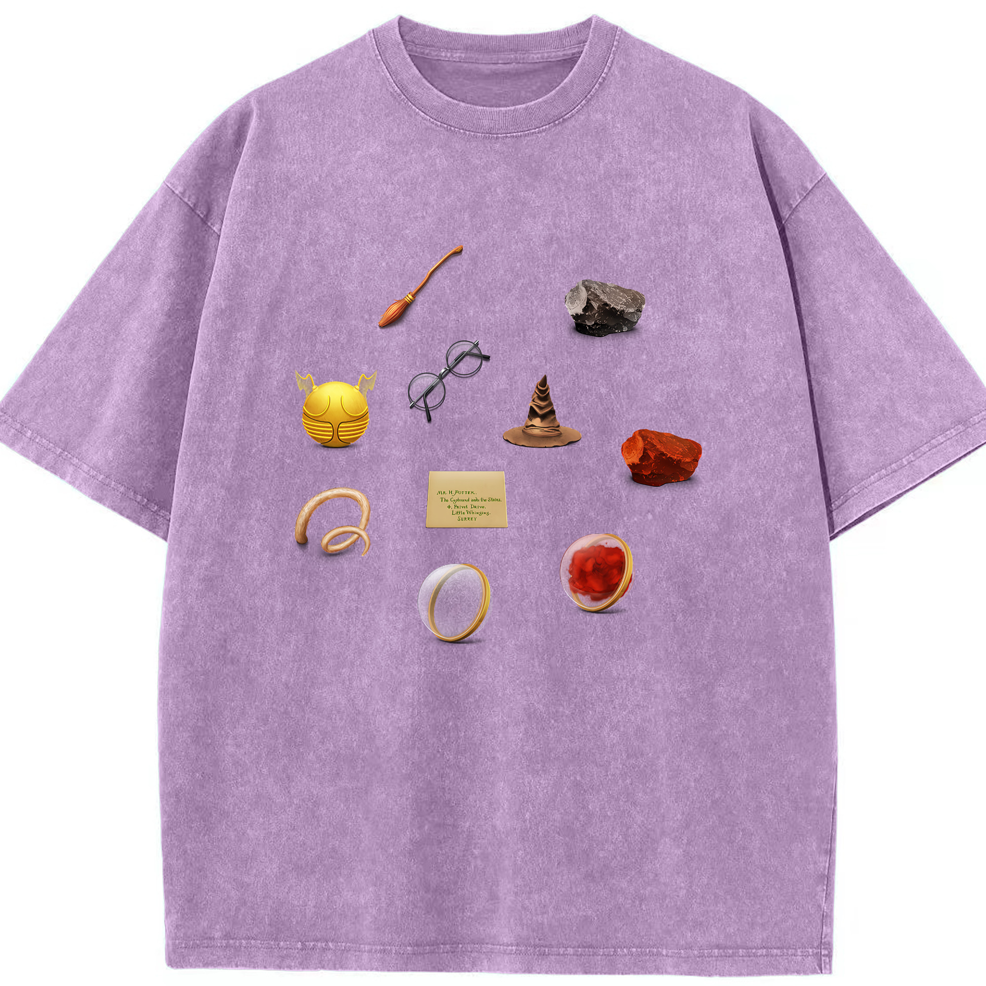 （画像用） Harry Potter ハリー・ポッターシリーズ 綿100% ヴィンテージ風 半袖Tシャツ（フロントプリント）