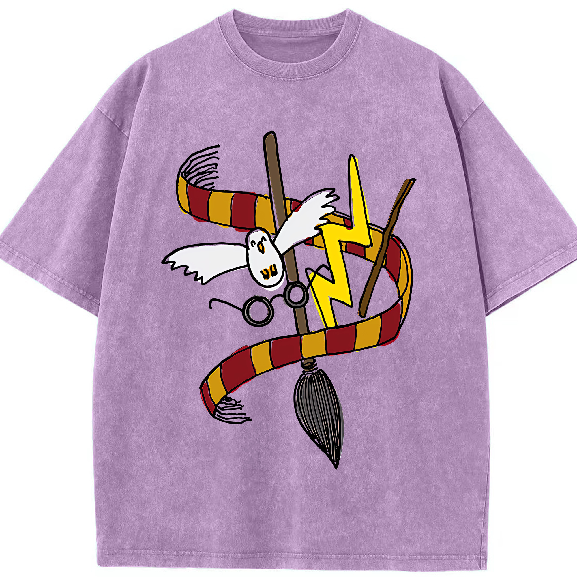 （画像用） Harry Potter ハリー・ポッターシリーズ 綿100% ヴィンテージ風 半袖Tシャツ（フロントプリント）