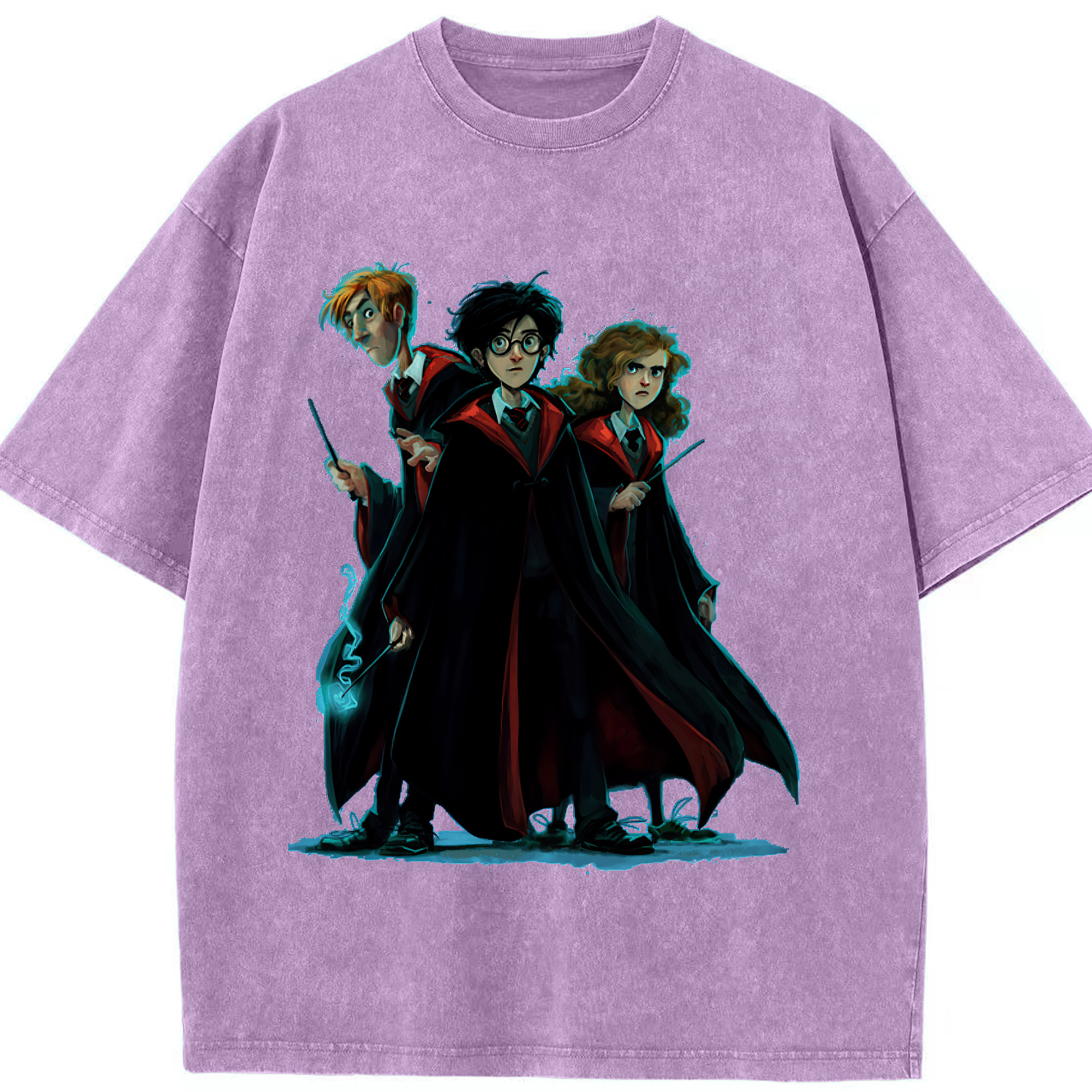 （画像用） Harry Potter ハリー・ポッターシリーズ 綿100% ヴィンテージ風 半袖Tシャツ（フロントプリント）