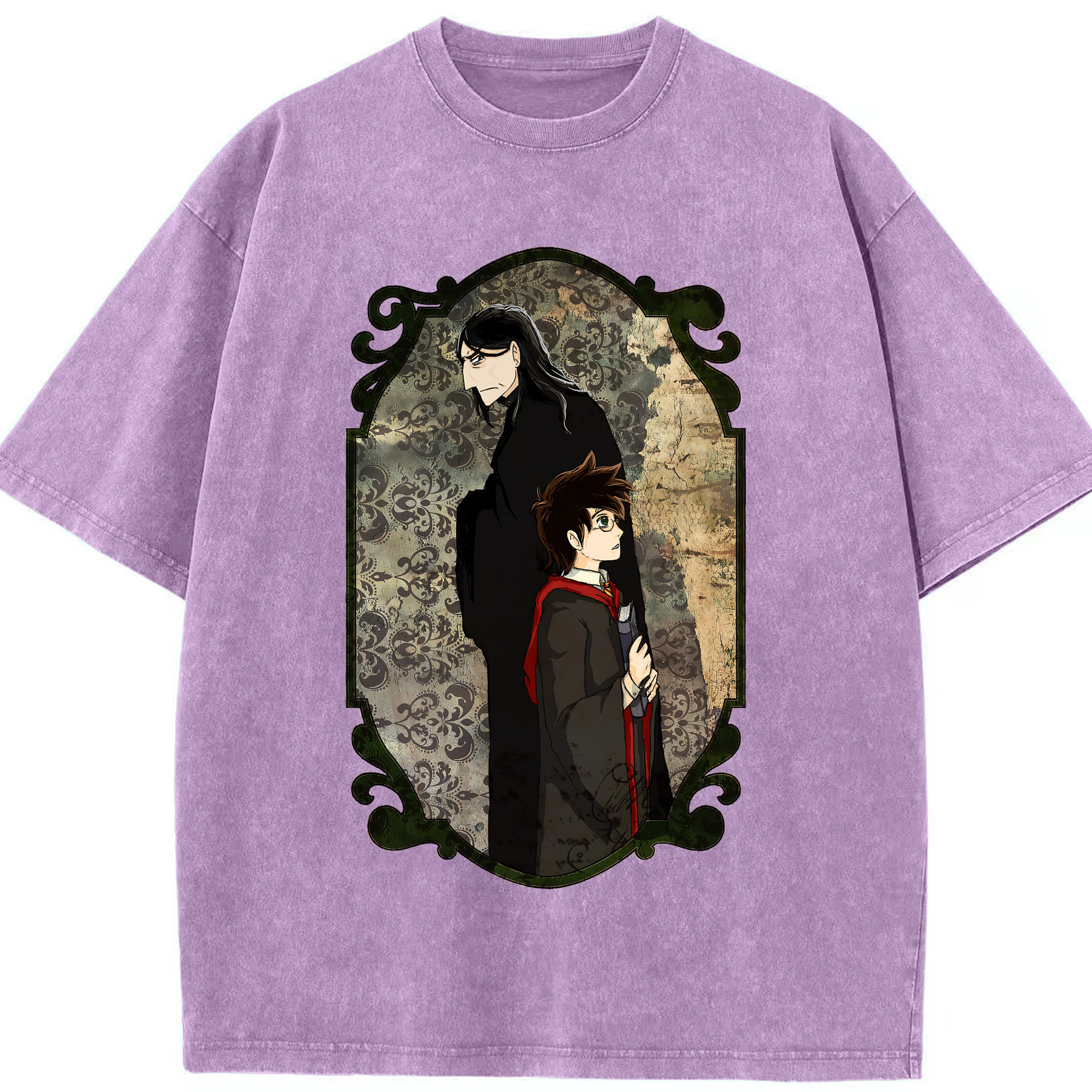 （画像用） Harry Potter ハリー・ポッターシリーズ 綿100% ヴィンテージ風 半袖Tシャツ（フロントプリント）