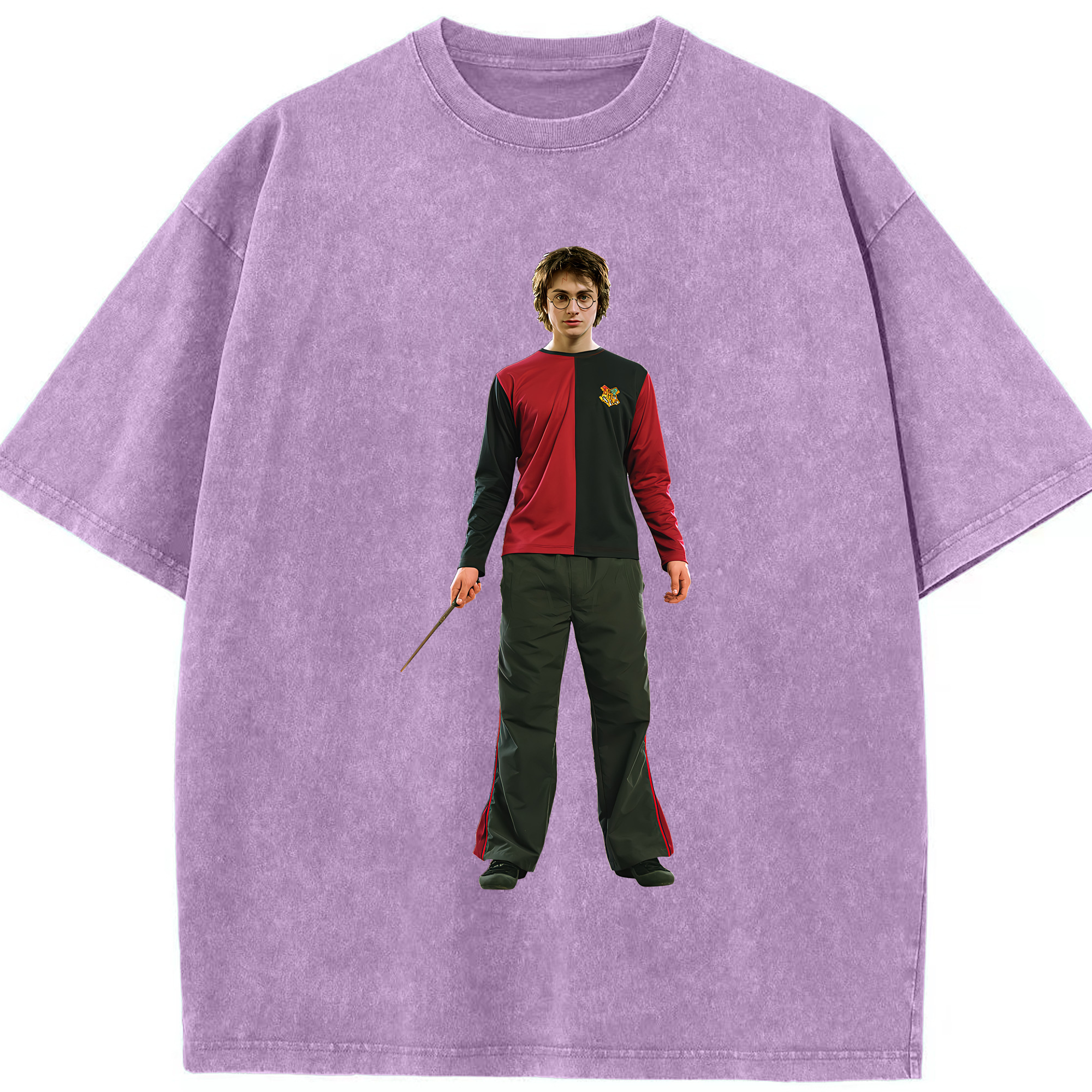 （画像用） Harry Potter ハリー・ポッターシリーズ 綿100% ヴィンテージ風 半袖Tシャツ（フロントプリント）