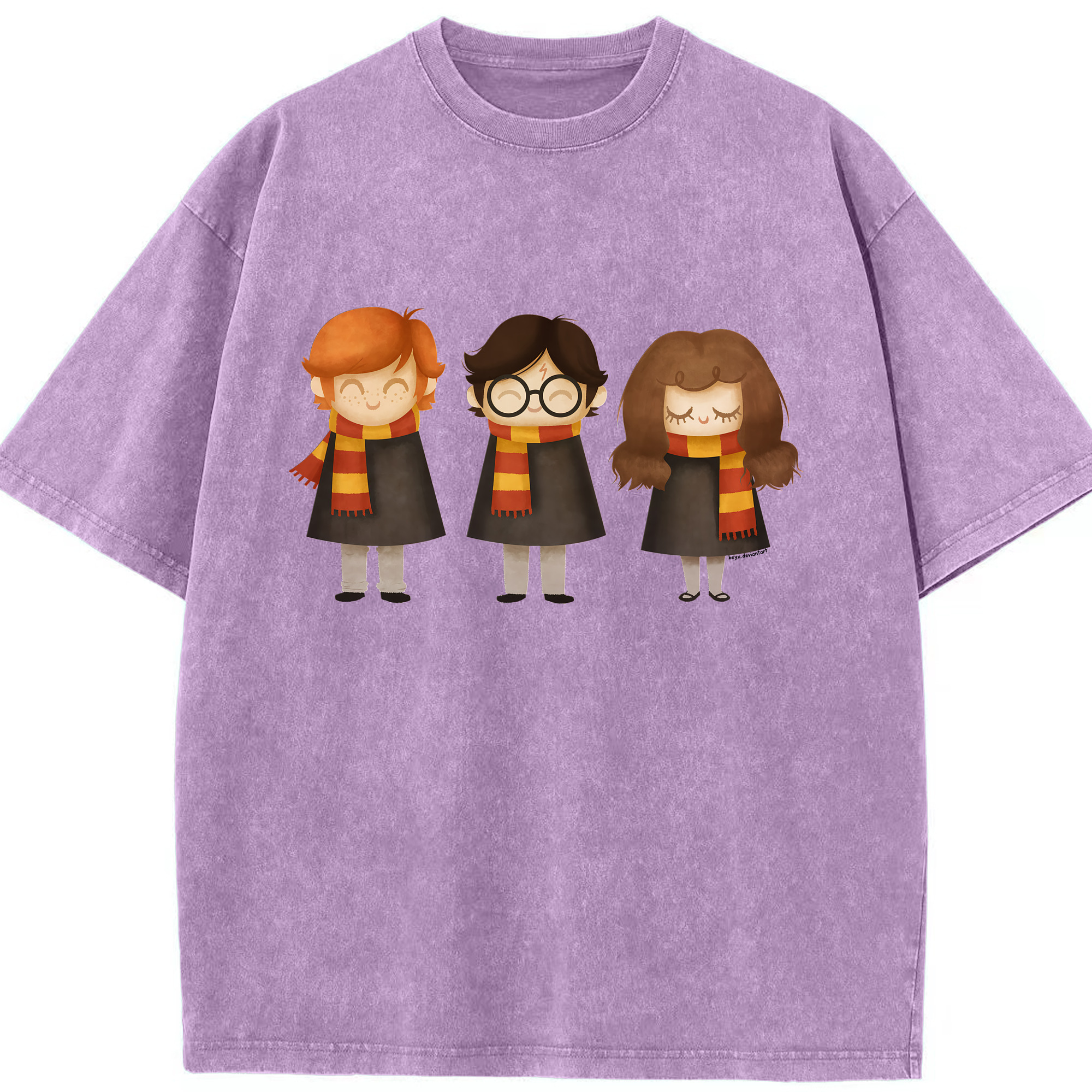 （画像用） Harry Potter ハリー・ポッターシリーズ 綿100% ヴィンテージ風 半袖Tシャツ（フロントプリント）