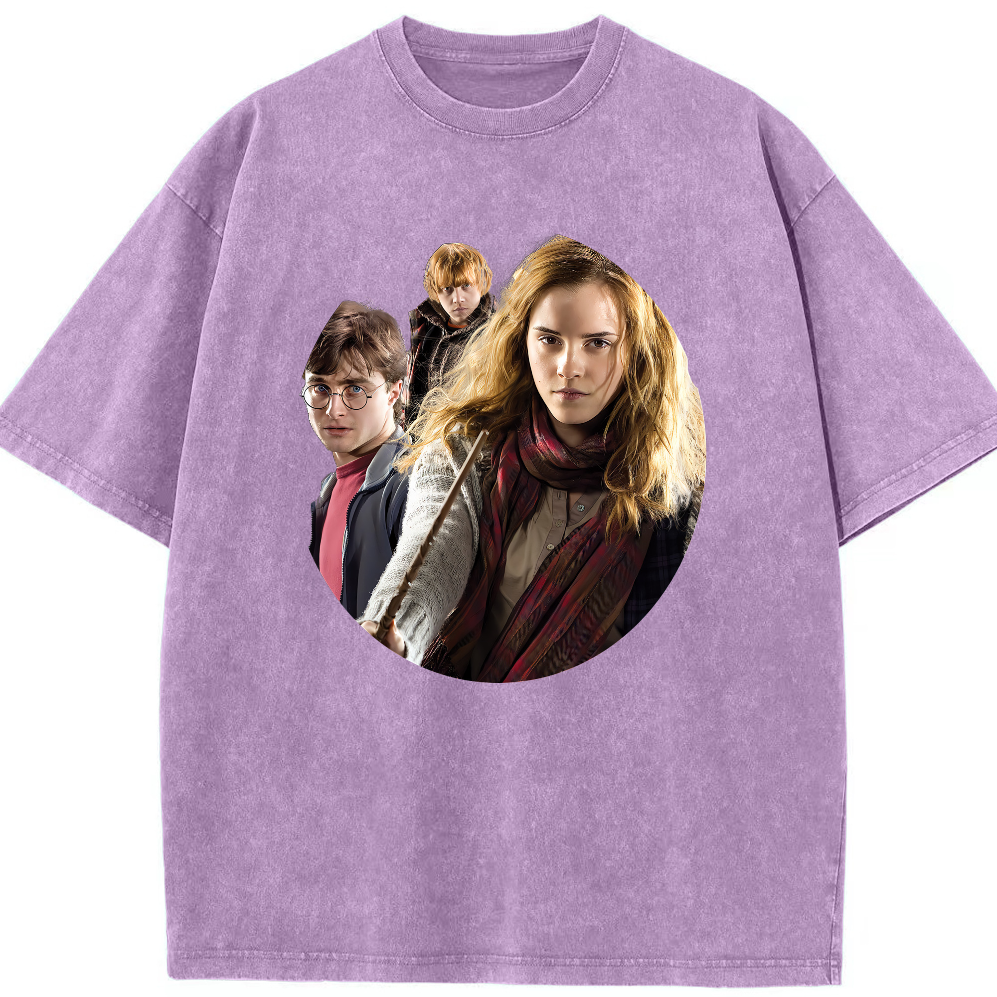 （画像用） Harry Potter ハリー・ポッターシリーズ 綿100% ヴィンテージ風 半袖Tシャツ（フロントプリント）