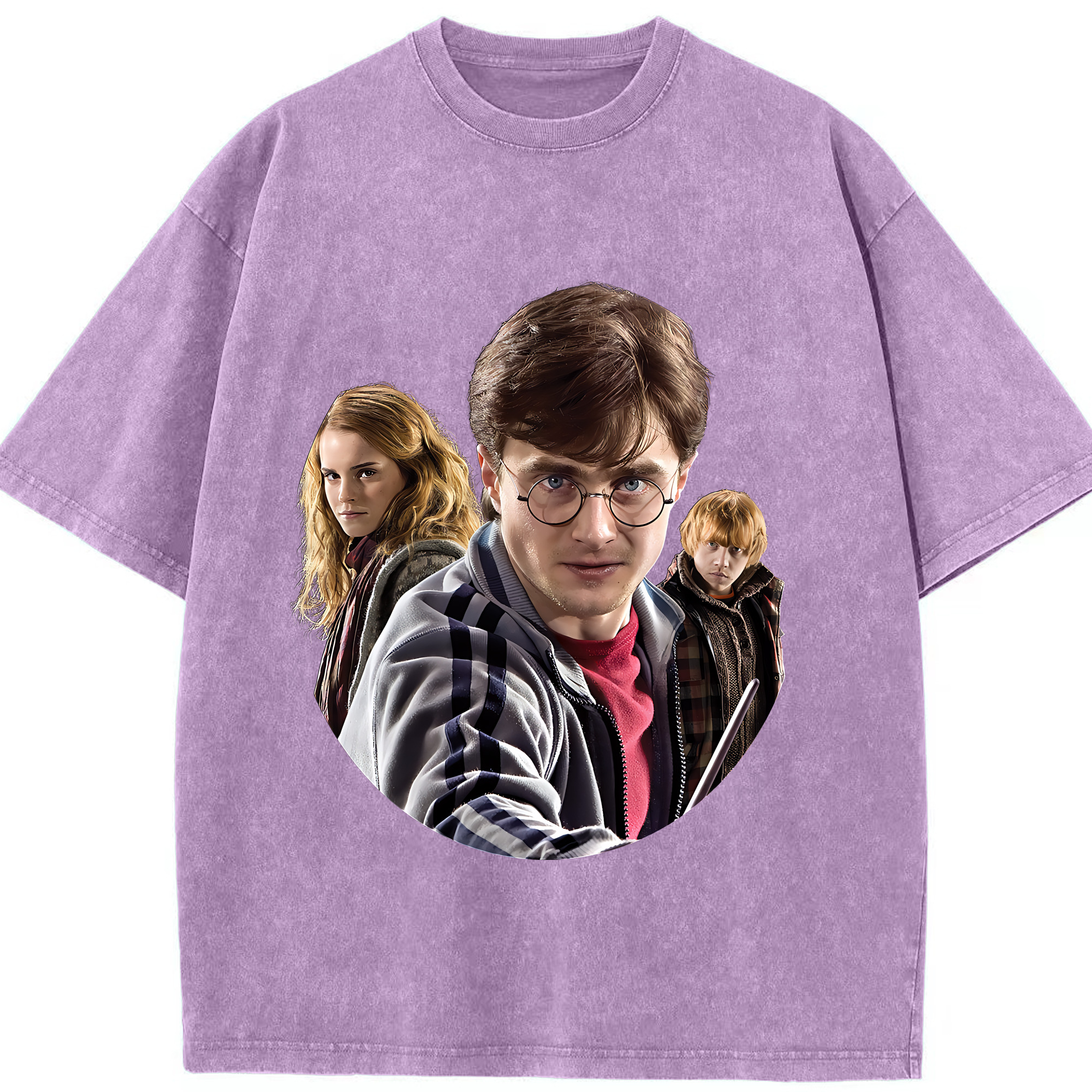 （画像用） Harry Potter ハリー・ポッターシリーズ 綿100% ヴィンテージ風 半袖Tシャツ（フロントプリント）