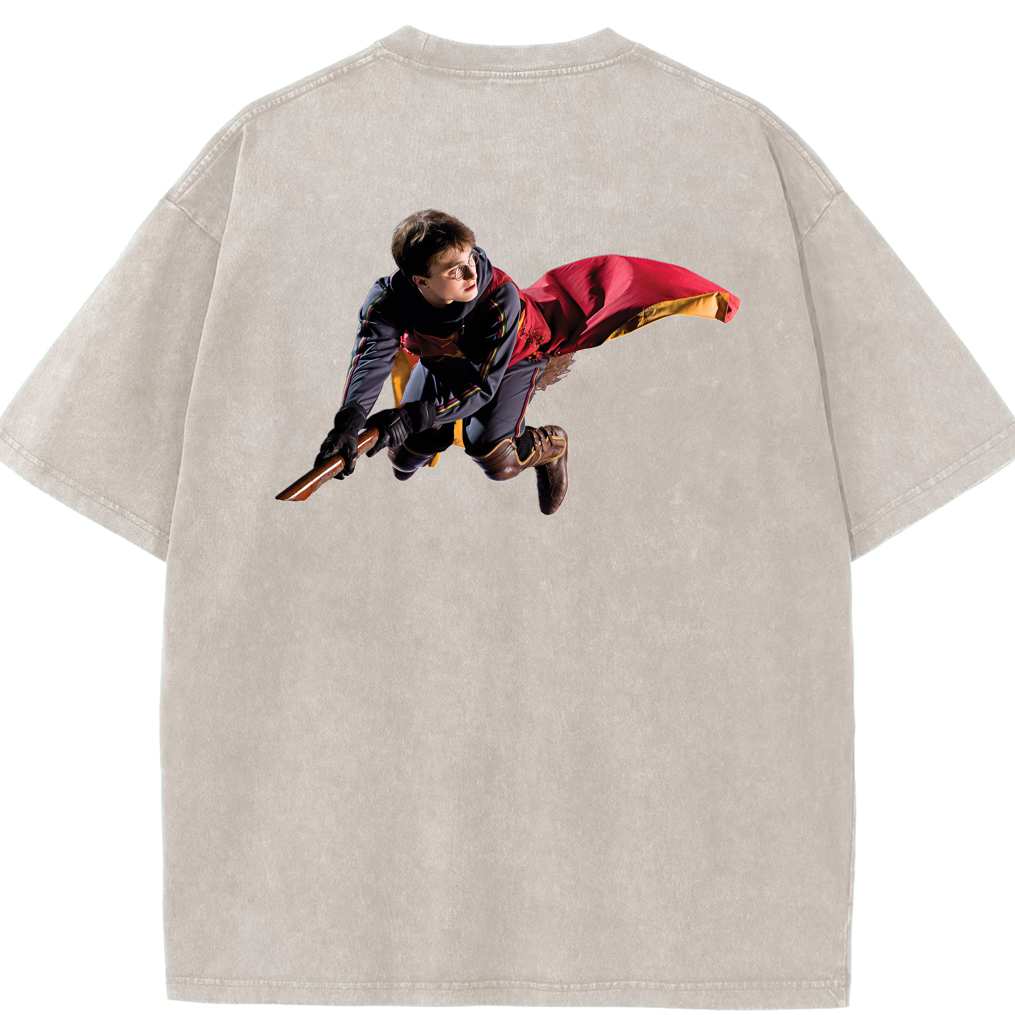 （画像用） Harry Potter ハリー・ポッターシリーズ 綿100% ヴィンテージ風 半袖Tシャツ（背面プリント）
