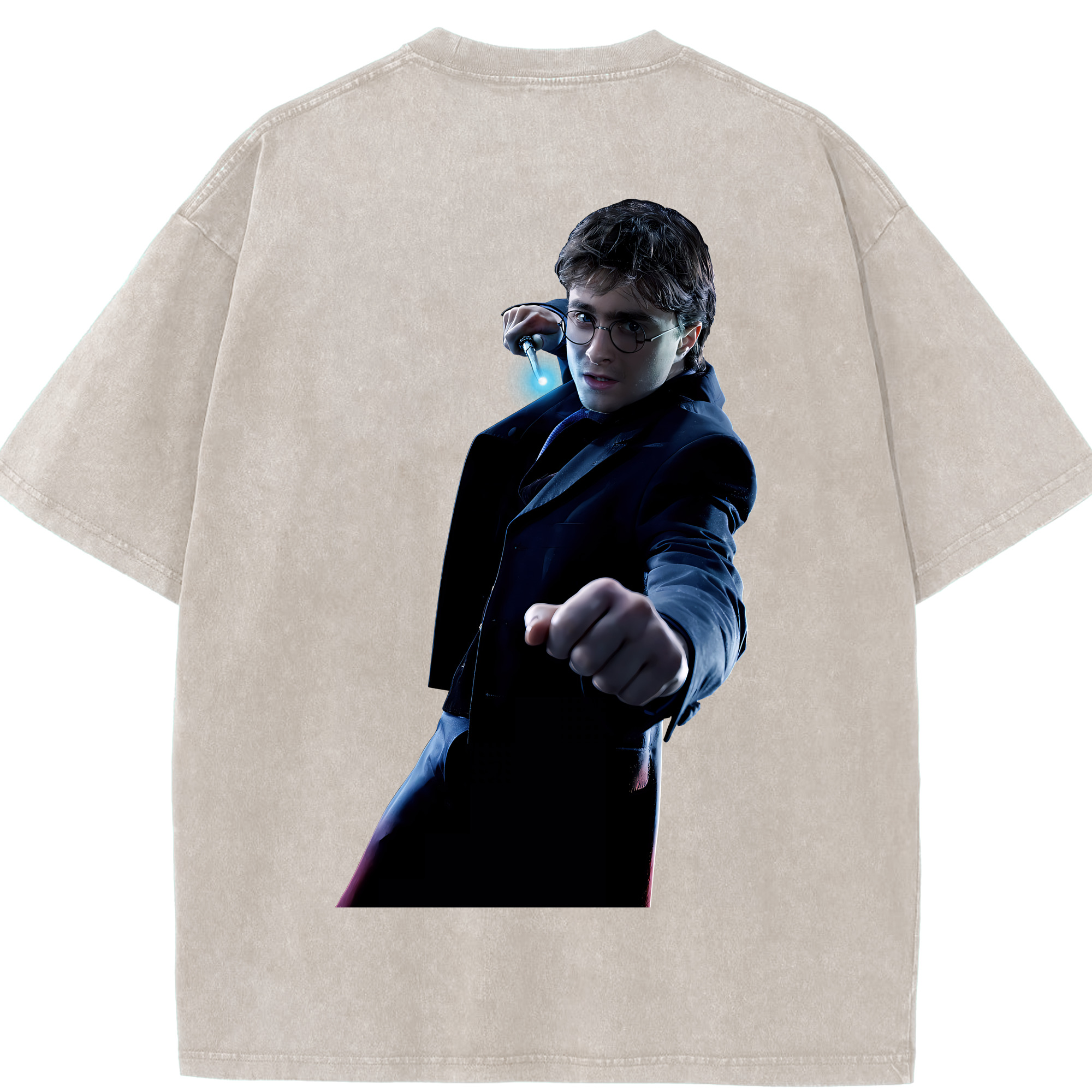 （画像用） Harry Potter ハリー・ポッターシリーズ 綿100% ヴィンテージ風 半袖Tシャツ（背面プリント）