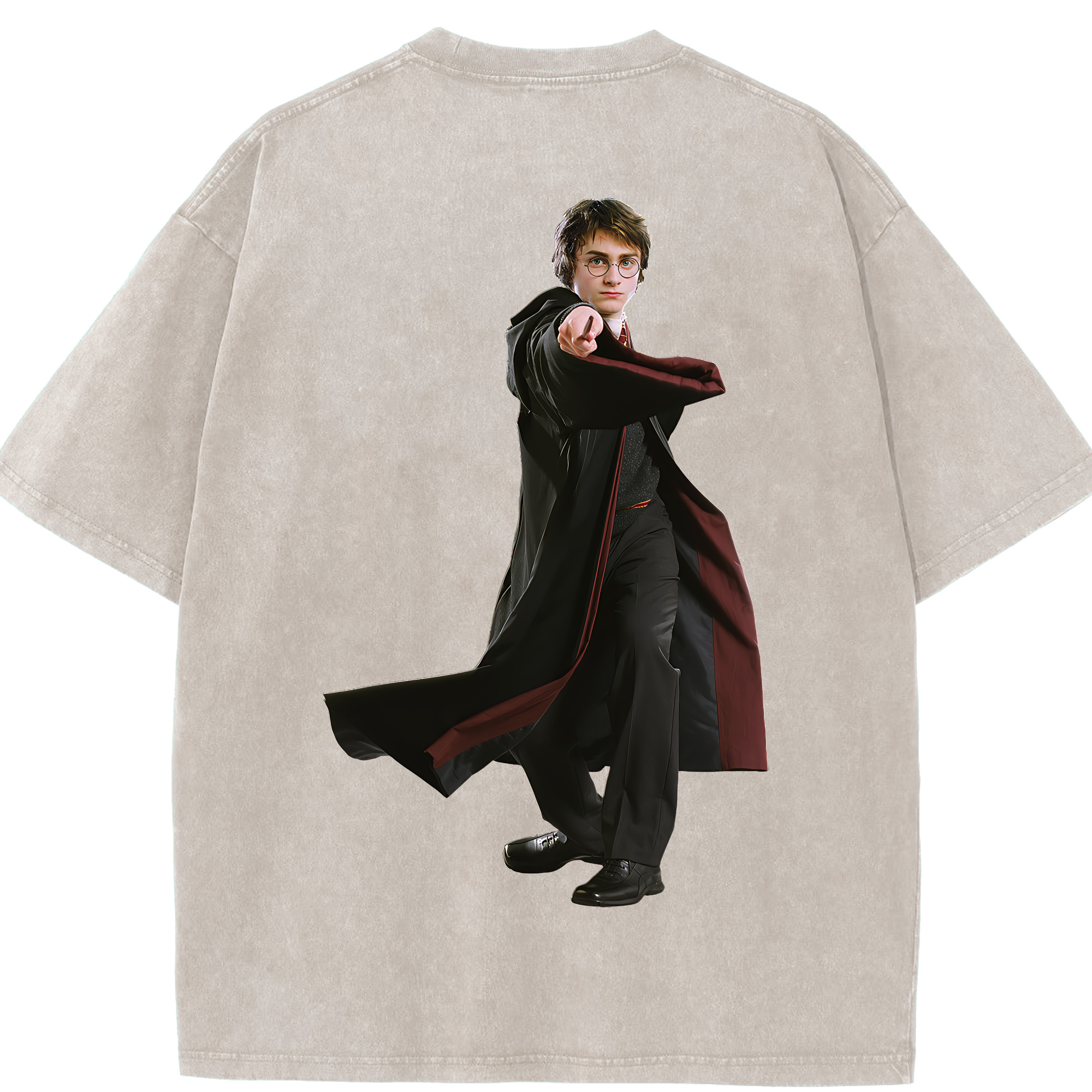 （画像用） Harry Potter ハリー・ポッターシリーズ 綿100% ヴィンテージ風 半袖Tシャツ（背面プリント）