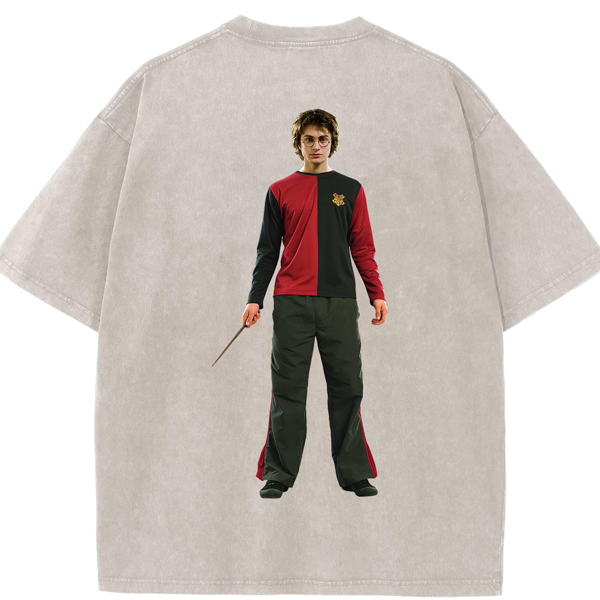 （画像用） Harry Potter ハリー・ポッターシリーズ 綿100% ヴィンテージ風 半袖Tシャツ（背面プリント）
