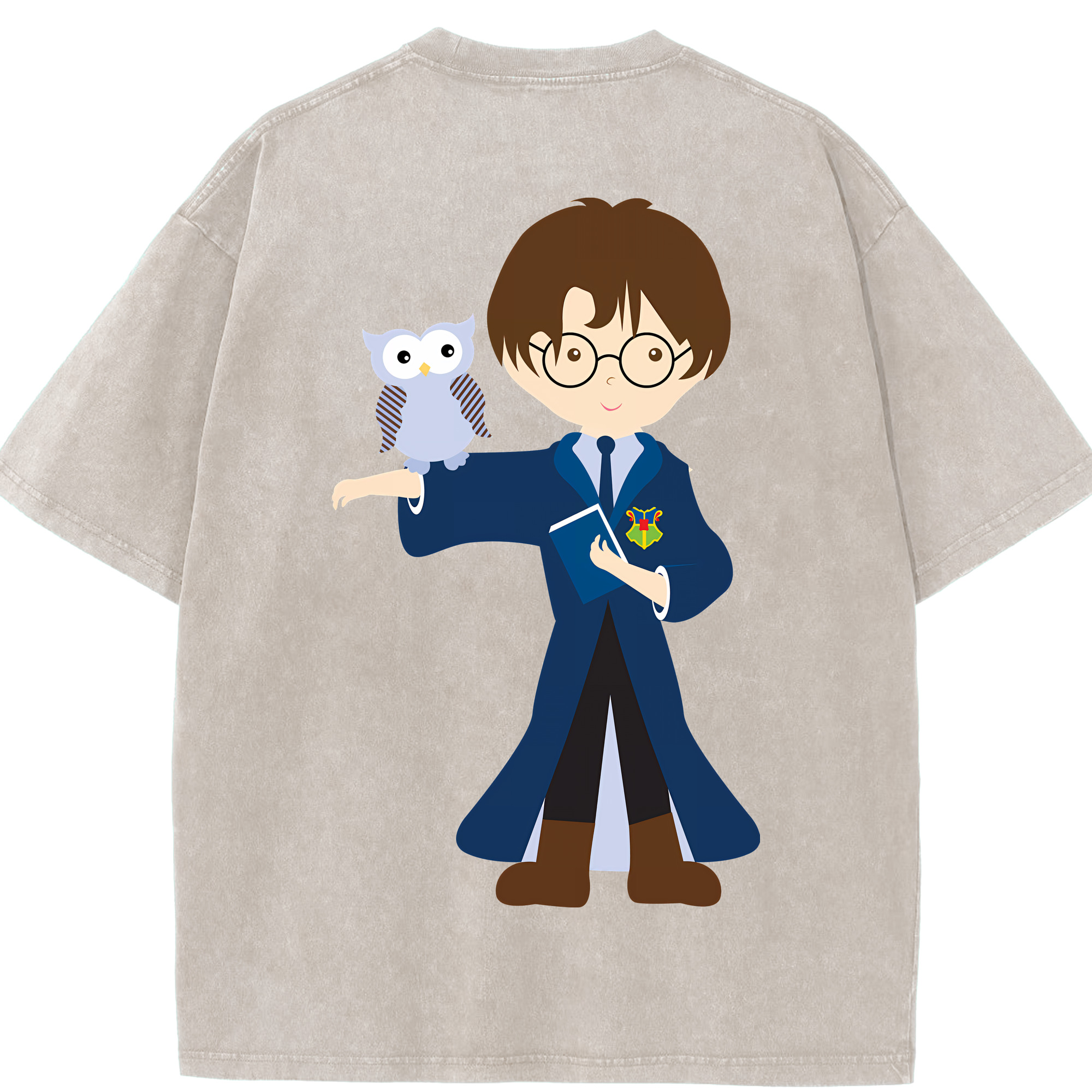 （画像用） Harry Potter ハリー・ポッターシリーズ 綿100% ヴィンテージ風 半袖Tシャツ（背面プリント）
