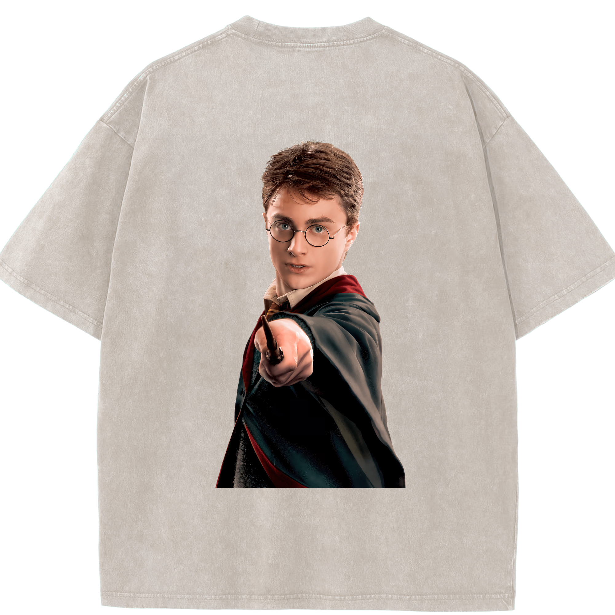 （画像用） Harry Potter ハリー・ポッターシリーズ 綿100% ヴィンテージ風 半袖Tシャツ（背面プリント）