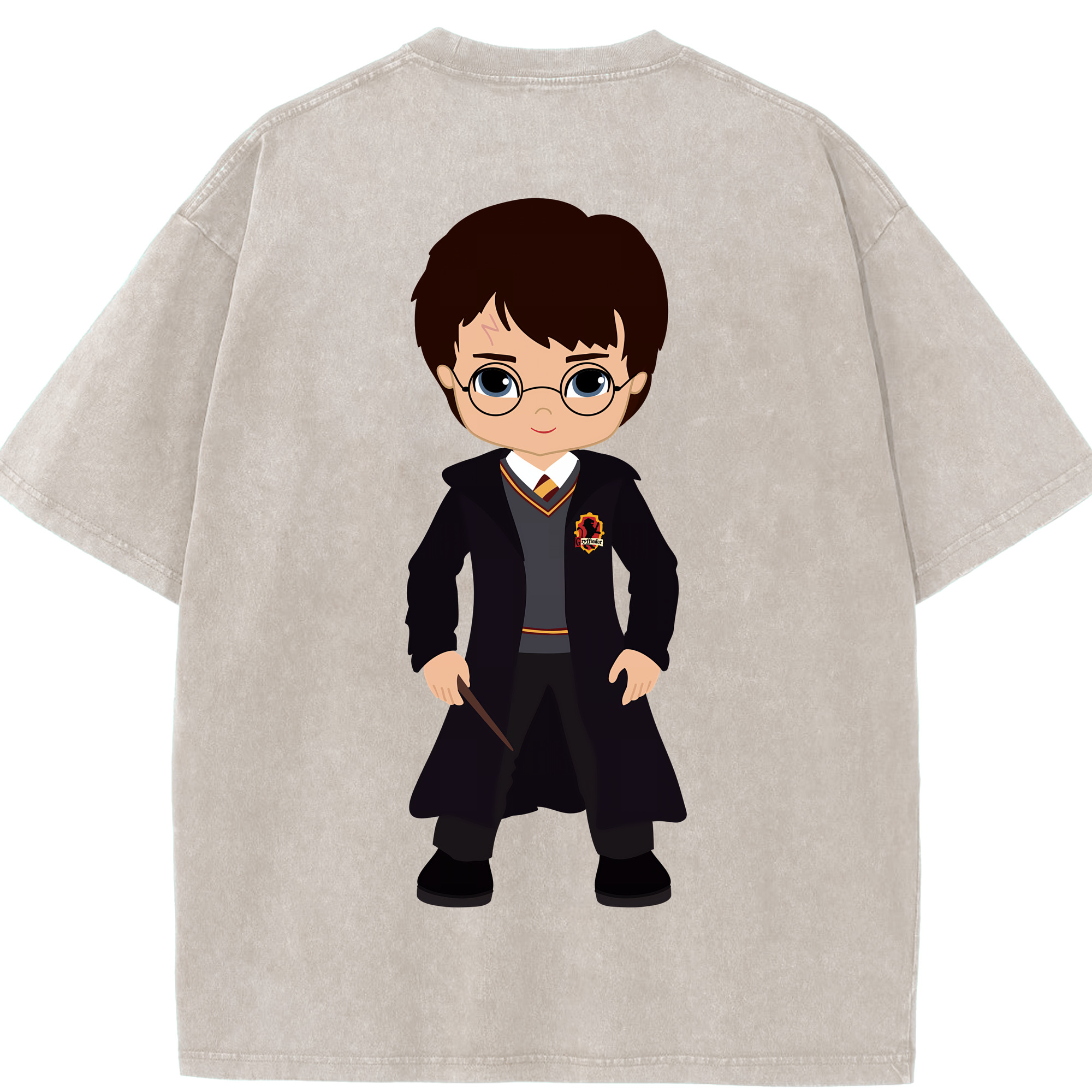 （画像用） Harry Potter ハリー・ポッターシリーズ 綿100% ヴィンテージ風 半袖Tシャツ（背面プリント）