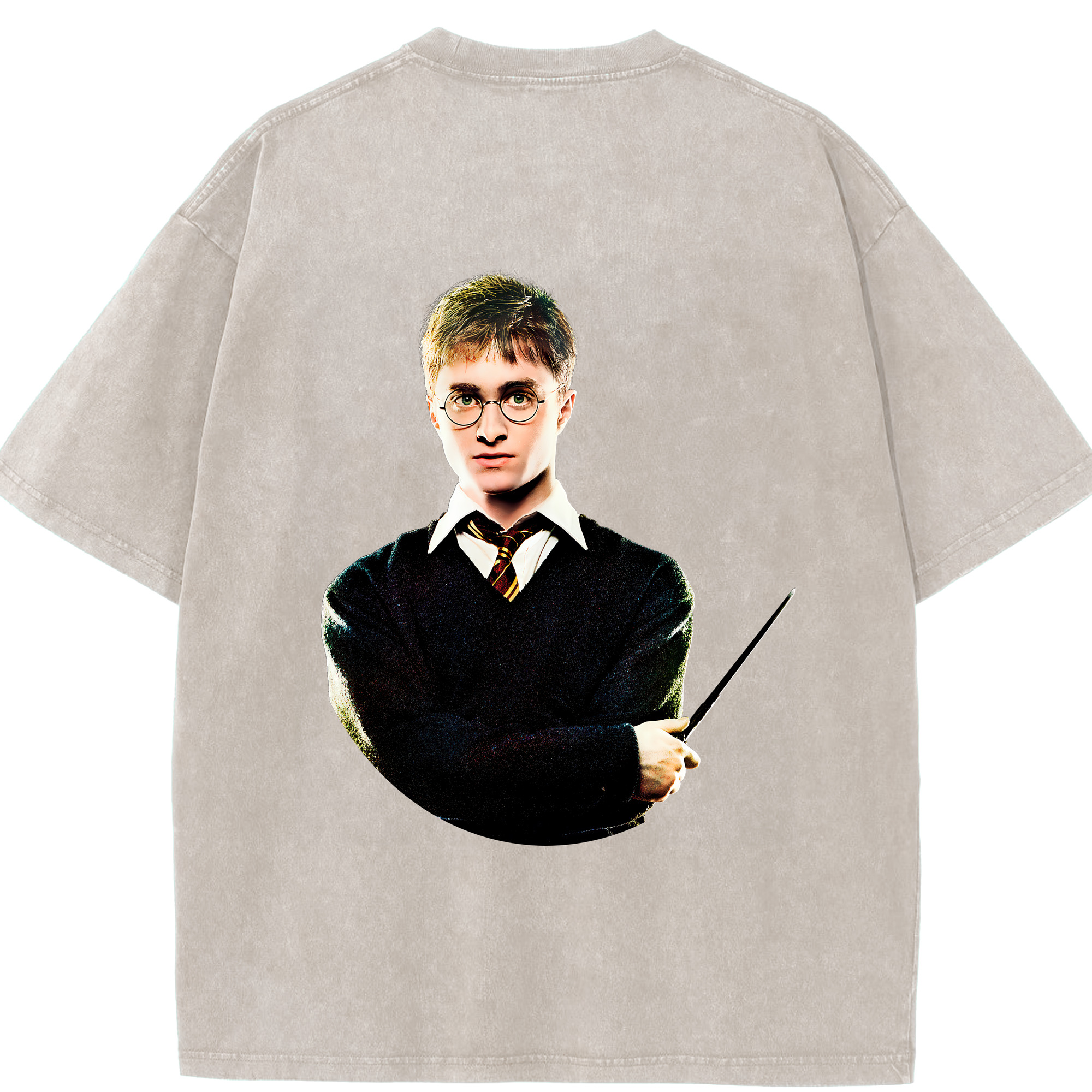 （画像用） Harry Potter ハリー・ポッターシリーズ 綿100% ヴィンテージ風 半袖Tシャツ（背面プリント）