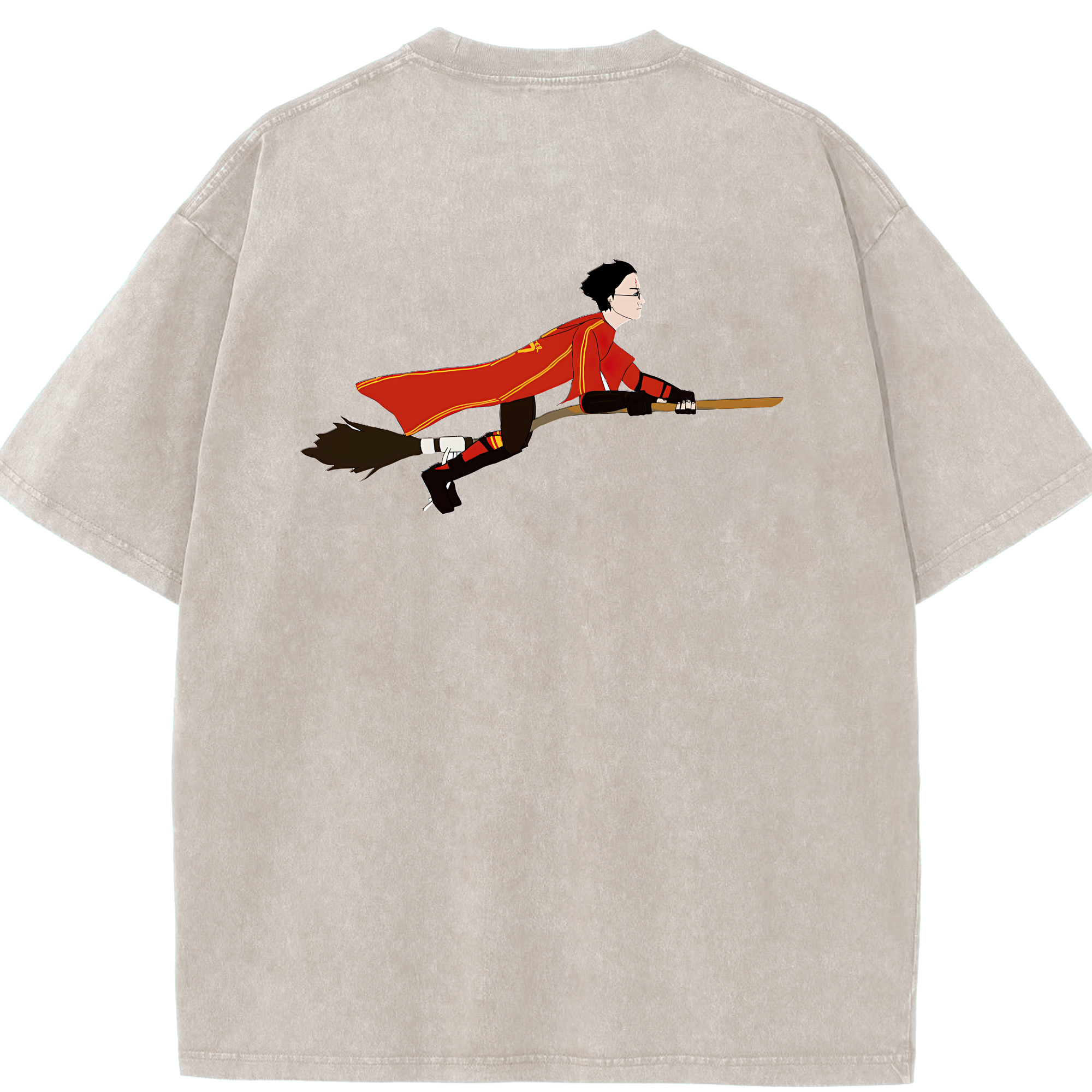 （画像用） Harry Potter ハリー・ポッターシリーズ 綿100% ヴィンテージ風 半袖Tシャツ（背面プリント）