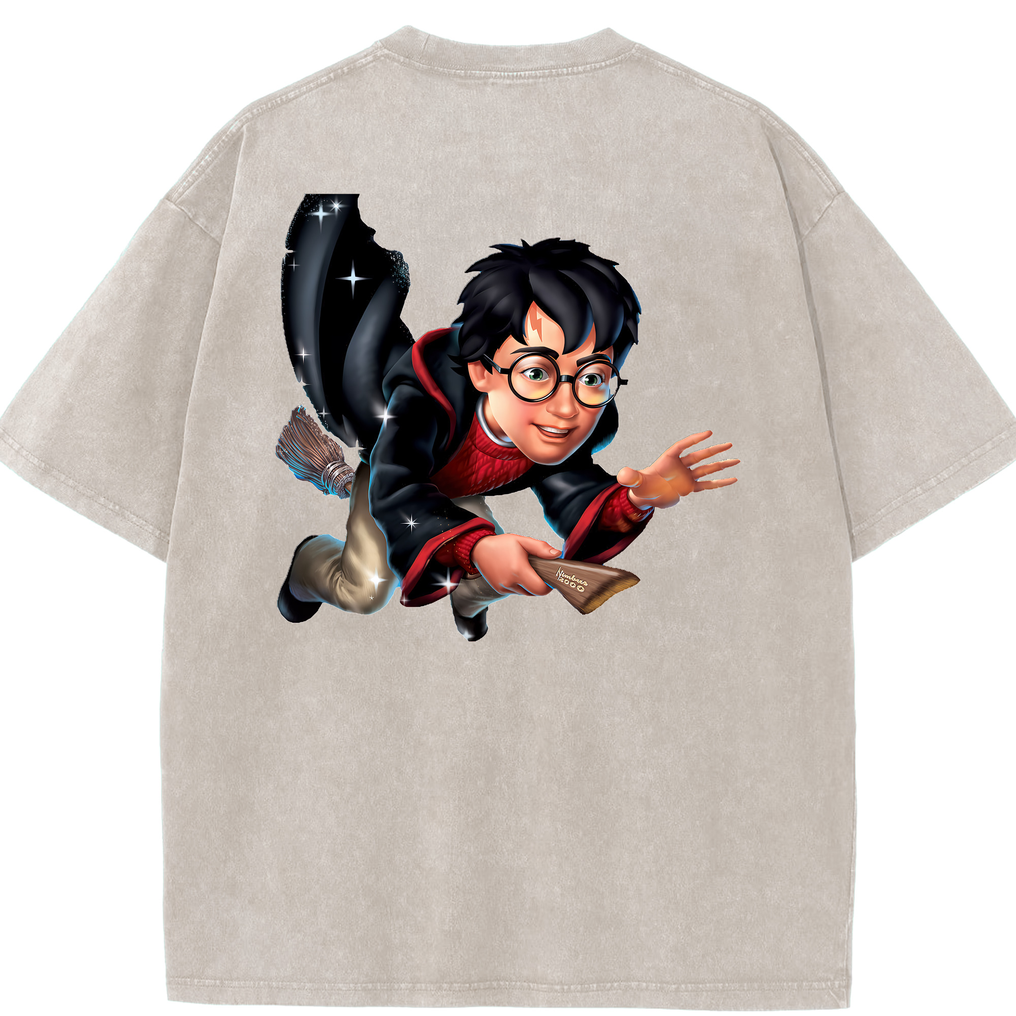 （画像用） Harry Potter ハリー・ポッターシリーズ 綿100% ヴィンテージ風 半袖Tシャツ（背面プリント）
