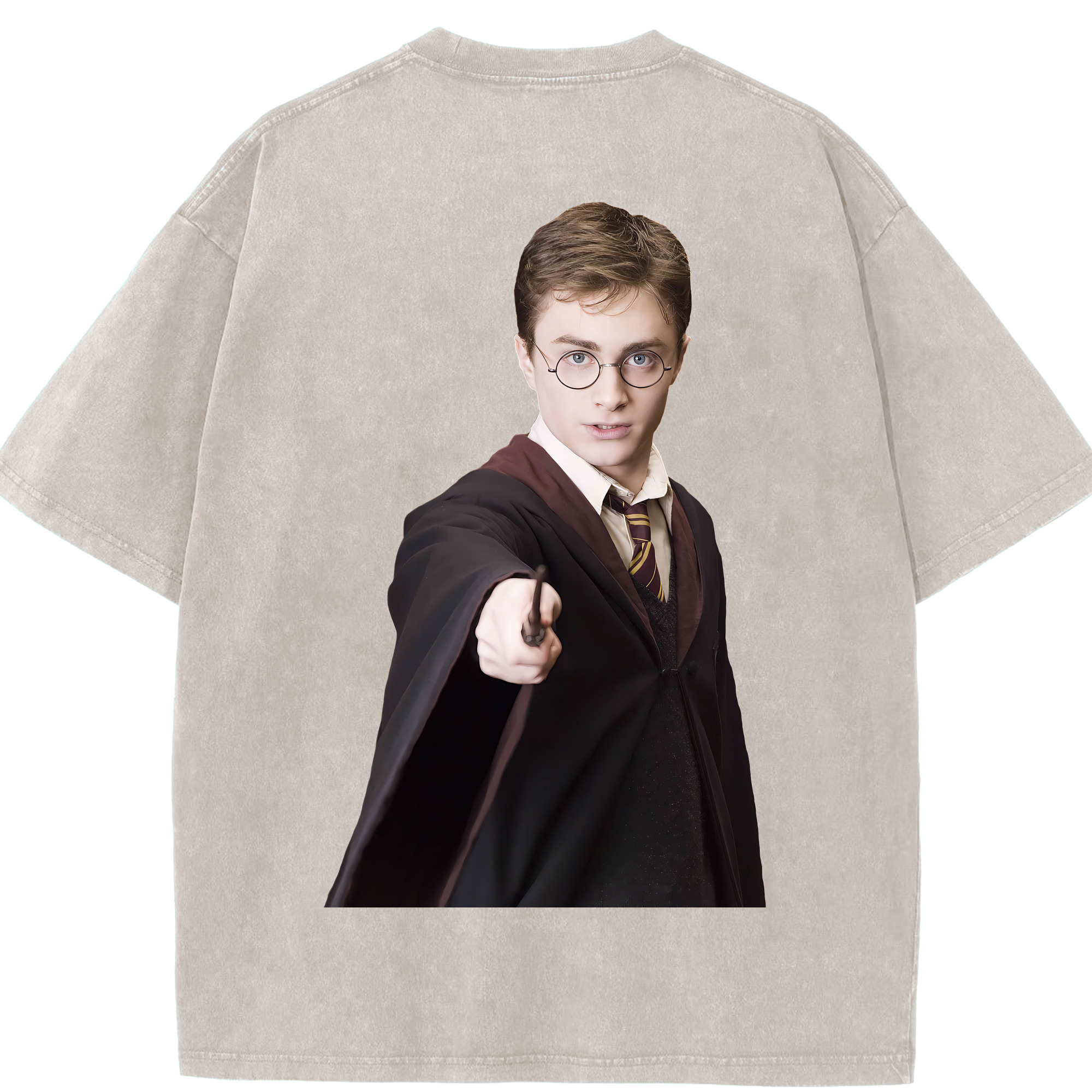 （画像用） Harry Potter ハリー・ポッターシリーズ 綿100% ヴィンテージ風 半袖Tシャツ（背面プリント）
