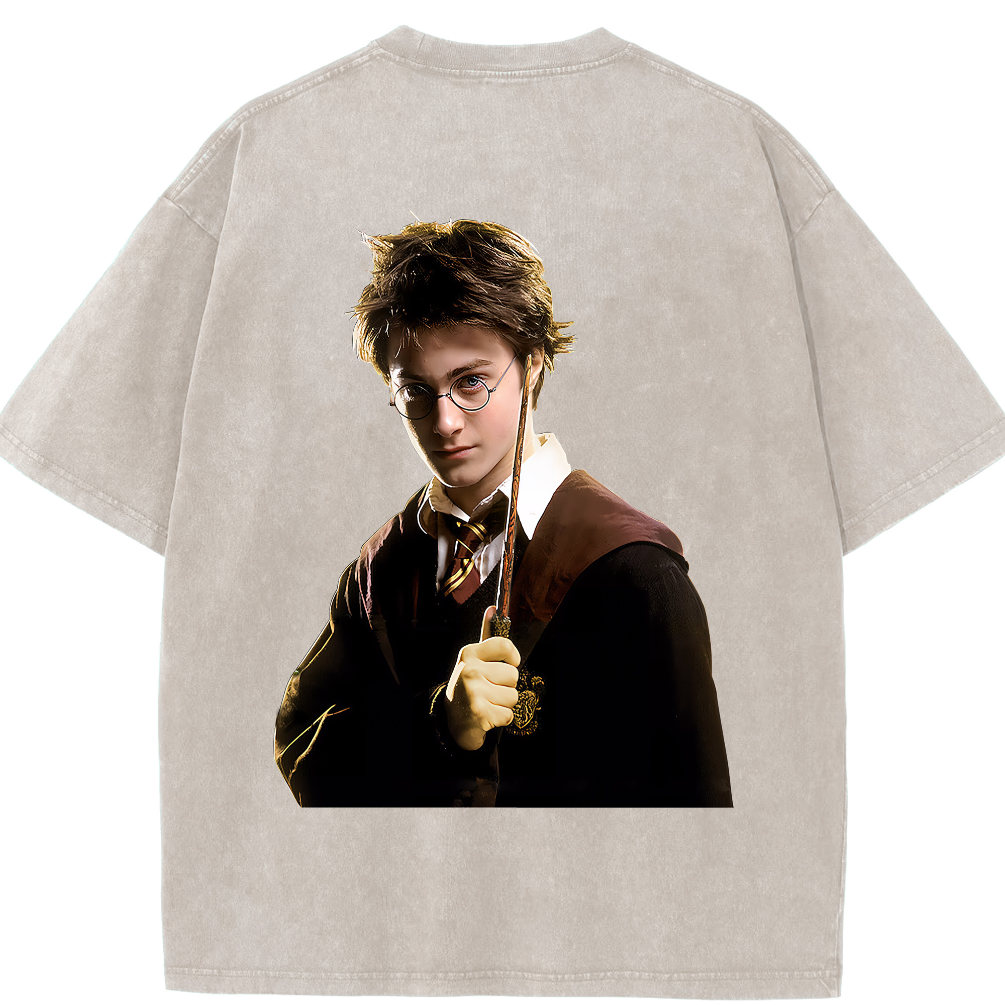 （画像用） Harry Potter ハリー・ポッターシリーズ 綿100% ヴィンテージ風 半袖Tシャツ（背面プリント）