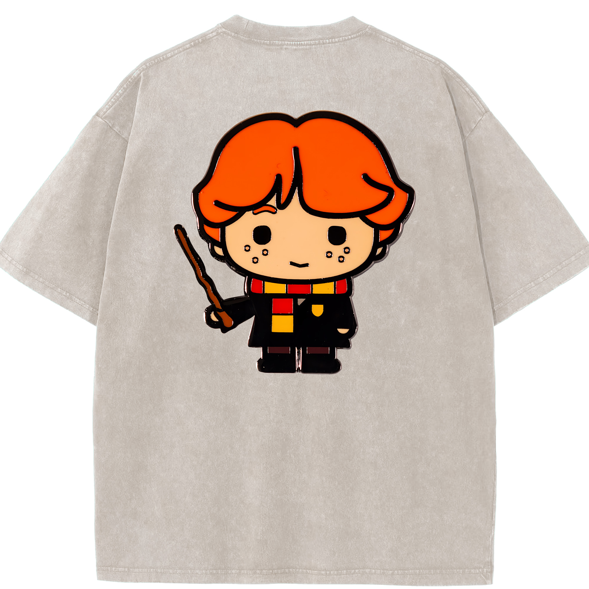 （画像用） Harry Potter ハリー・ポッターシリーズ 綿100% ヴィンテージ風 半袖Tシャツ（背面プリント）