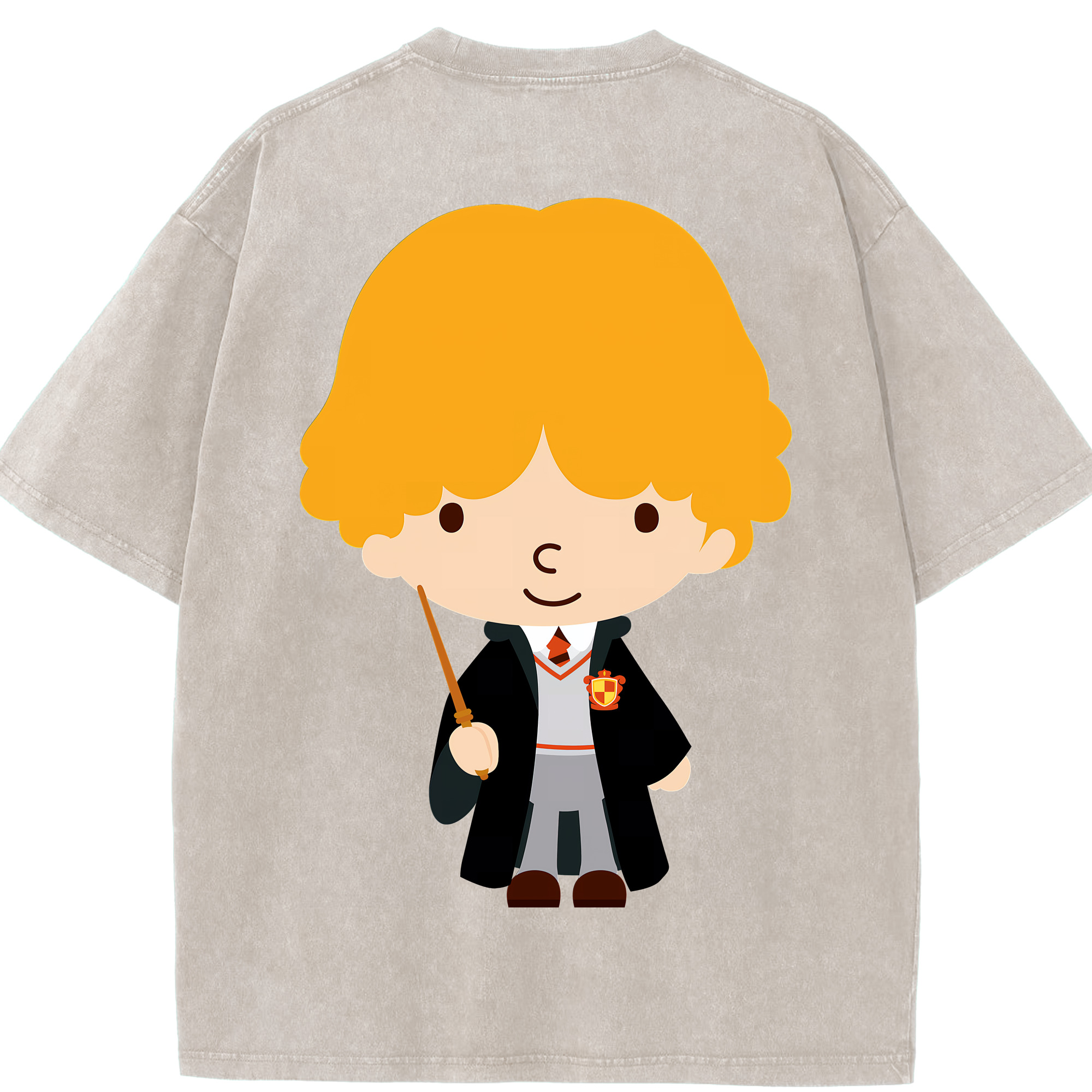 （画像用） Harry Potter ハリー・ポッターシリーズ 綿100% ヴィンテージ風 半袖Tシャツ（背面プリント）
