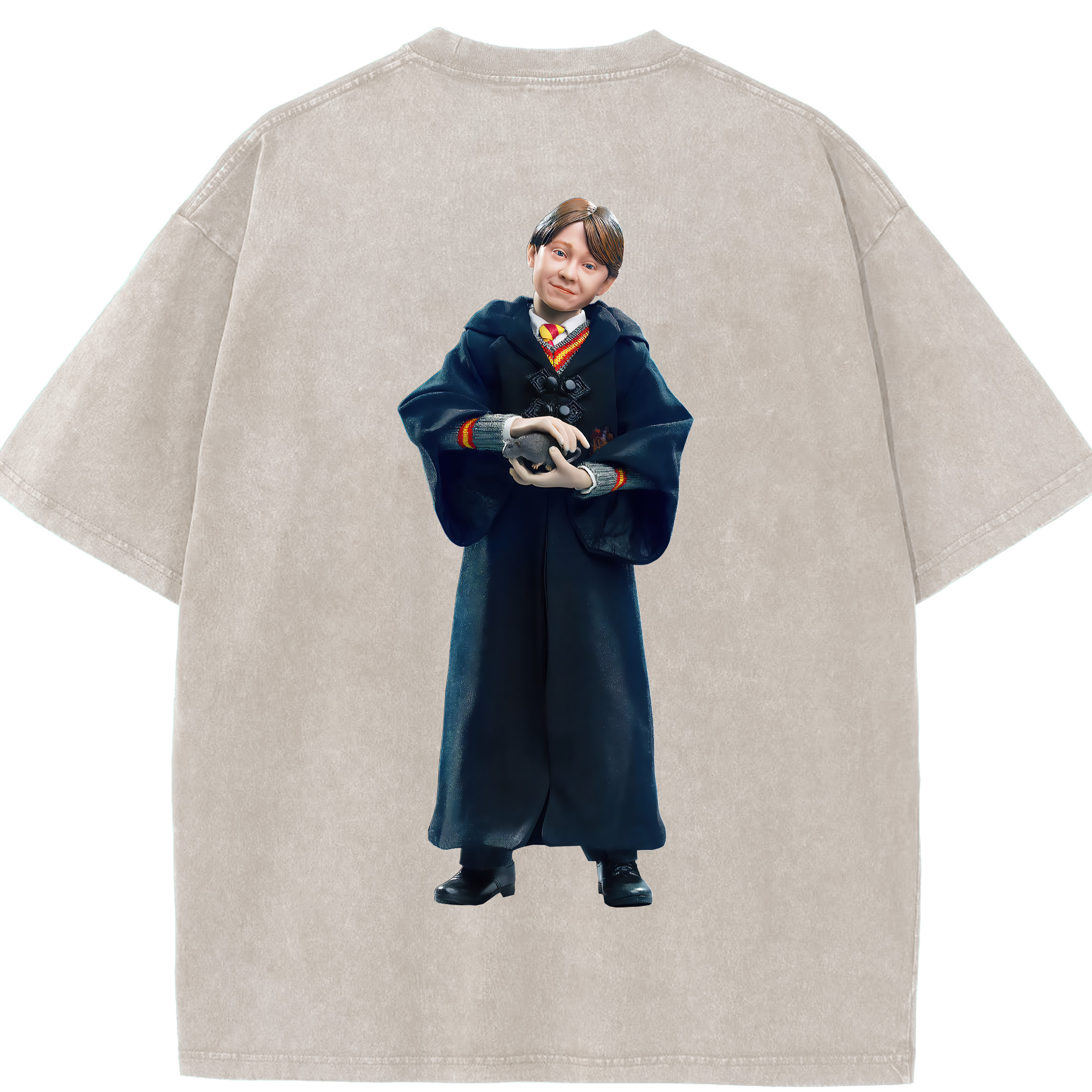 （画像用） Harry Potter ハリー・ポッターシリーズ 綿100% ヴィンテージ風 半袖Tシャツ（背面プリント）
