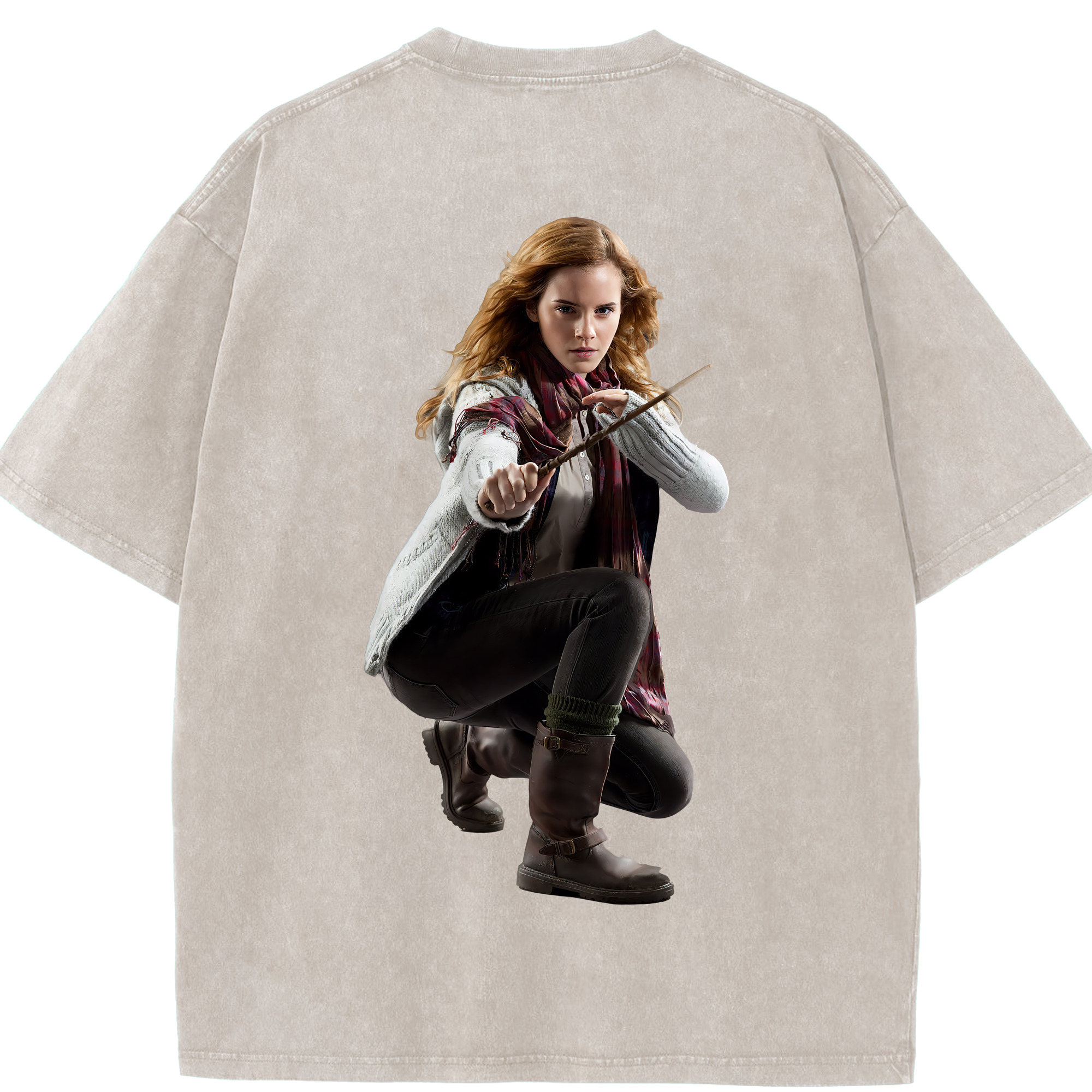 （画像用） Harry Potter ハリー・ポッターシリーズ 綿100% ヴィンテージ風 半袖Tシャツ（背面プリント）