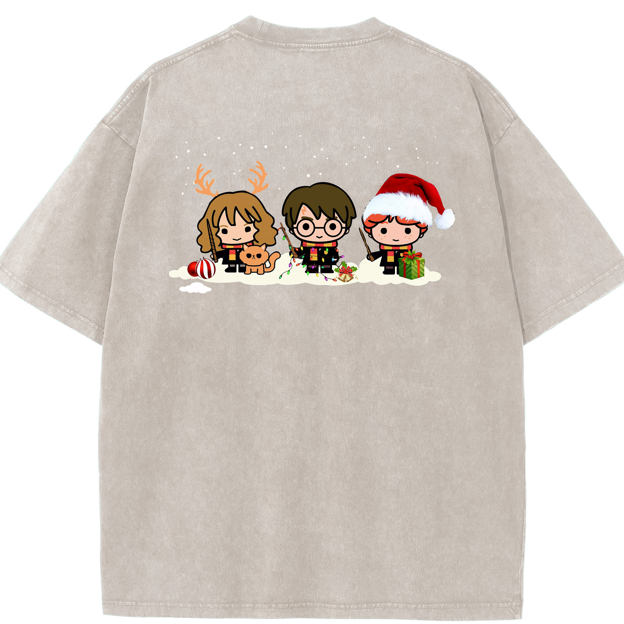 （画像用） Harry Potter ハリー・ポッターシリーズ 綿100% ヴィンテージ風 半袖Tシャツ（背面プリント）