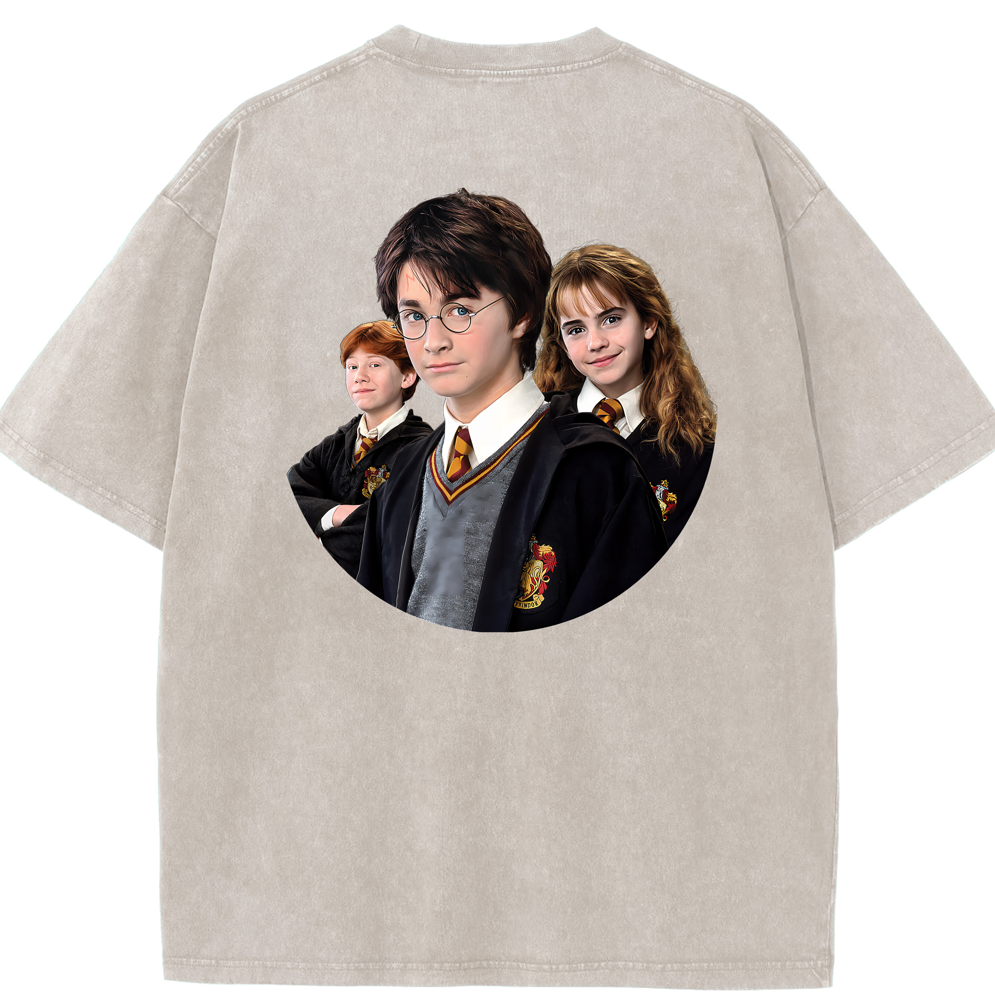 （画像用） Harry Potter ハリー・ポッターシリーズ 綿100% ヴィンテージ風 半袖Tシャツ（背面プリント）