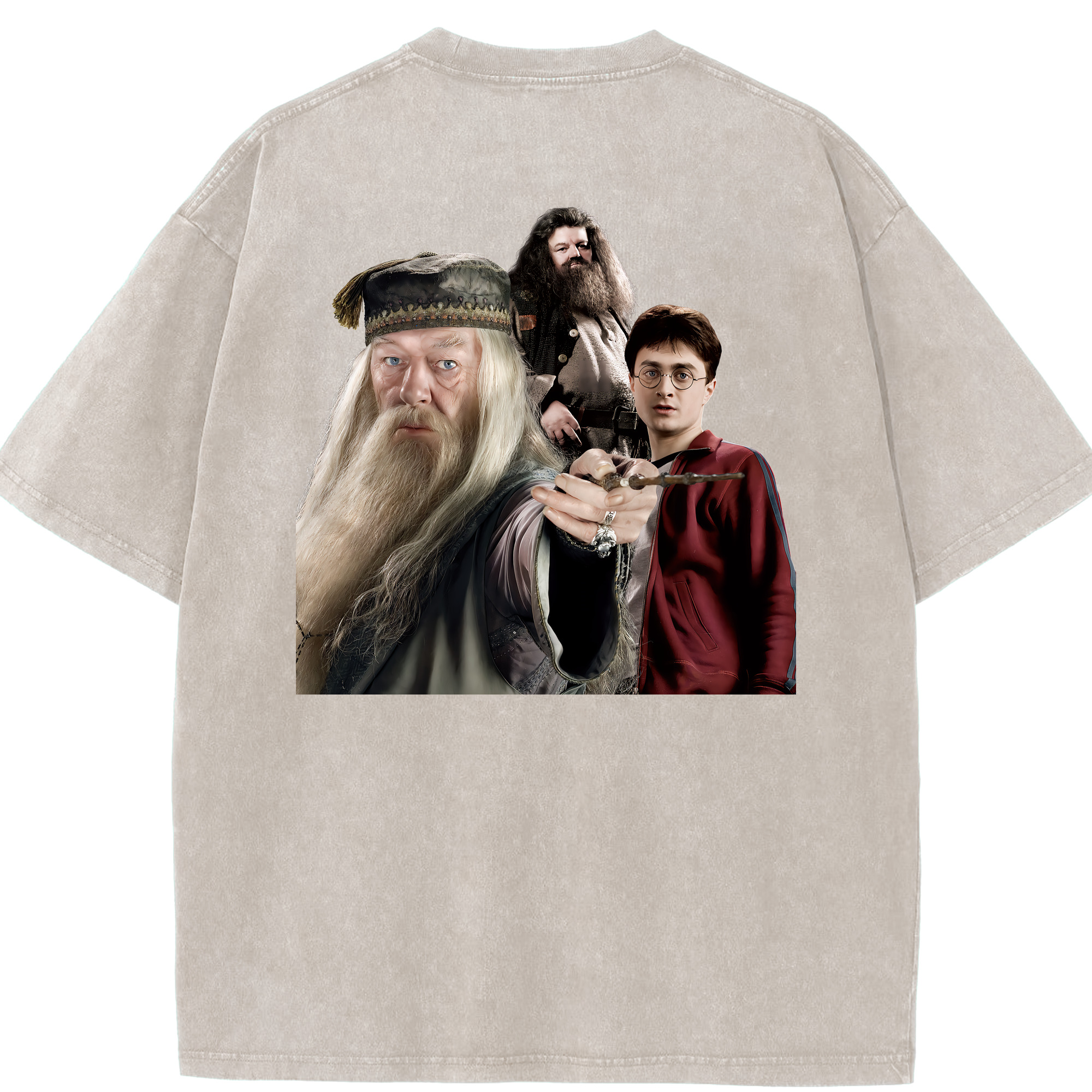 （画像用） Harry Potter ハリー・ポッターシリーズ 綿100% ヴィンテージ風 半袖Tシャツ（背面プリント）