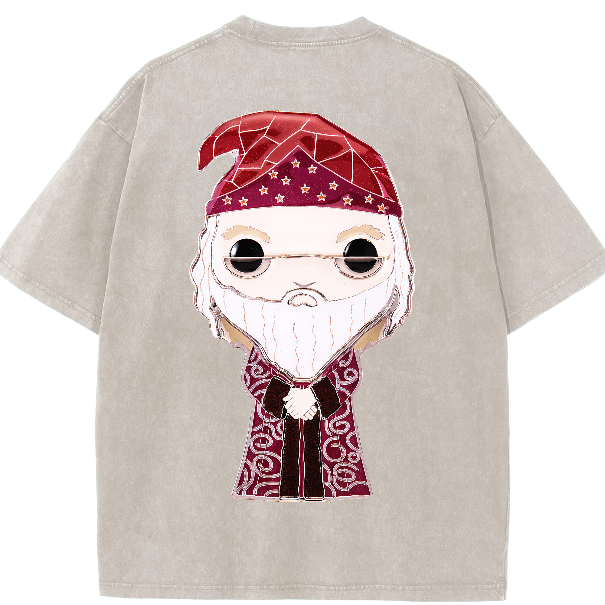（画像用） Harry Potter ハリー・ポッターシリーズ 綿100% ヴィンテージ風 半袖Tシャツ（背面プリント）