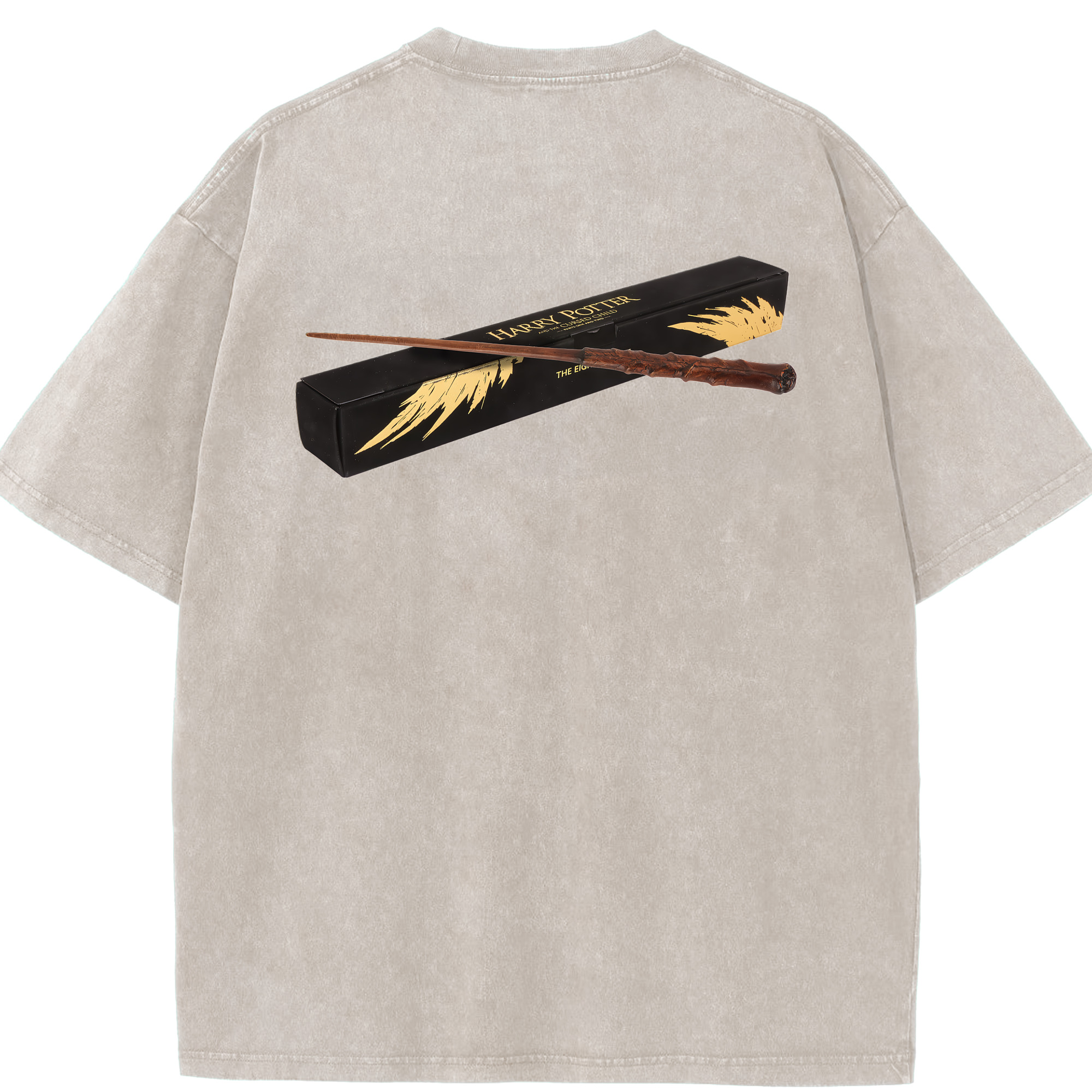 （画像用） Harry Potter ハリー・ポッターシリーズ 綿100% ヴィンテージ風 半袖Tシャツ（背面プリント）