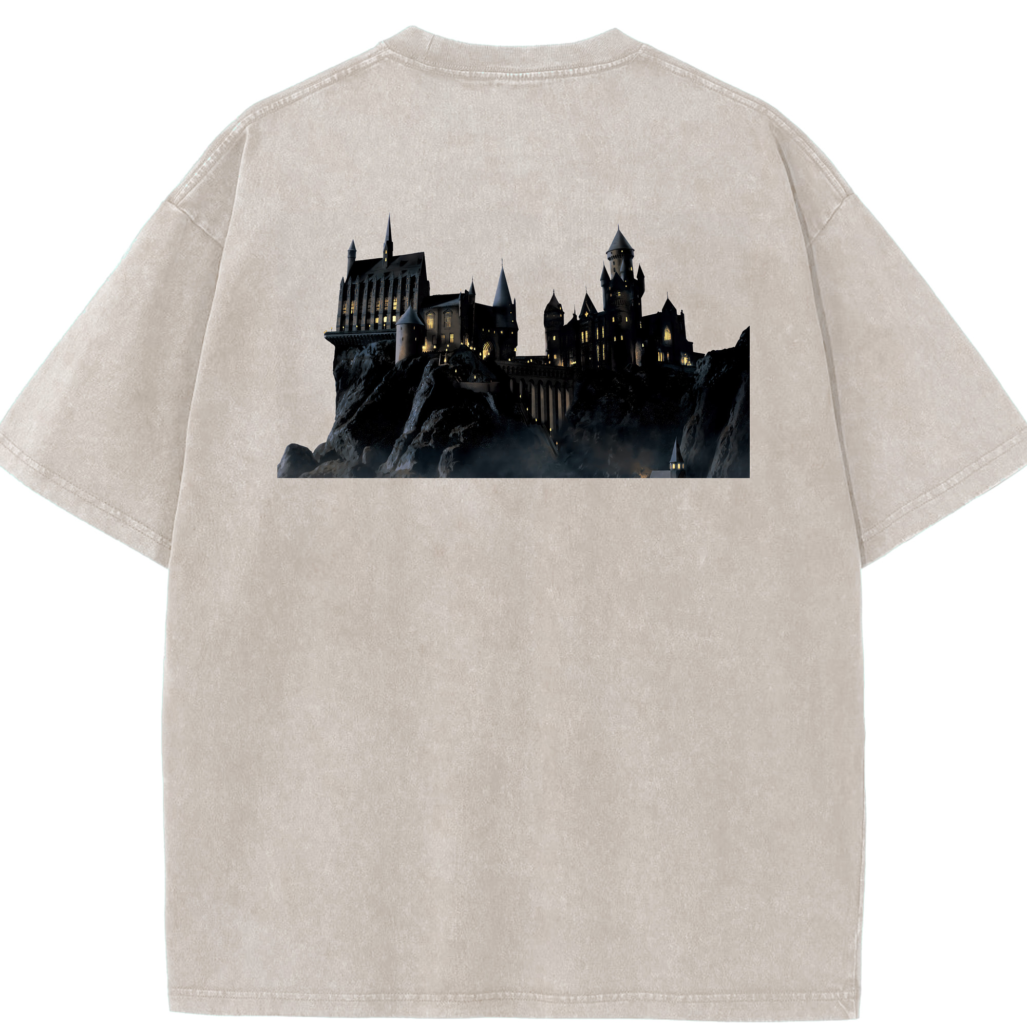 （画像用） Harry Potter ハリー・ポッターシリーズ 綿100% ヴィンテージ風 半袖Tシャツ（背面プリント）