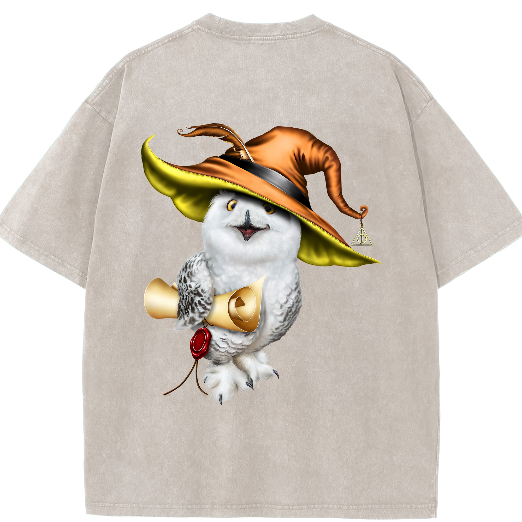（画像用） Harry Potter ハリー・ポッターシリーズ 綿100% ヴィンテージ風 半袖Tシャツ（背面プリント）