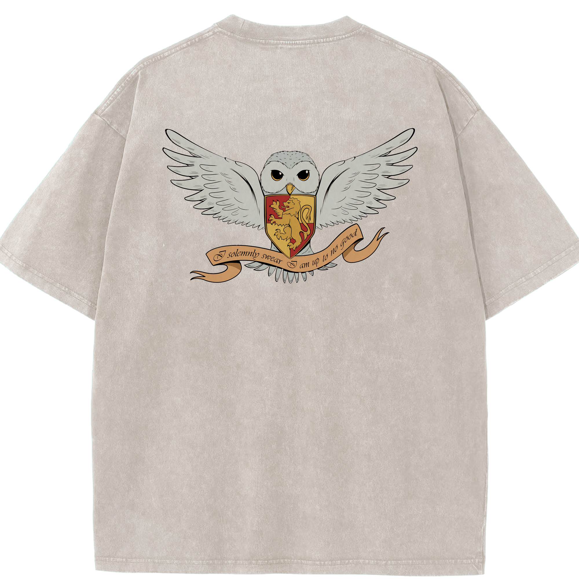 （画像用） Harry Potter ハリー・ポッターシリーズ 綿100% ヴィンテージ風 半袖Tシャツ（背面プリント）
