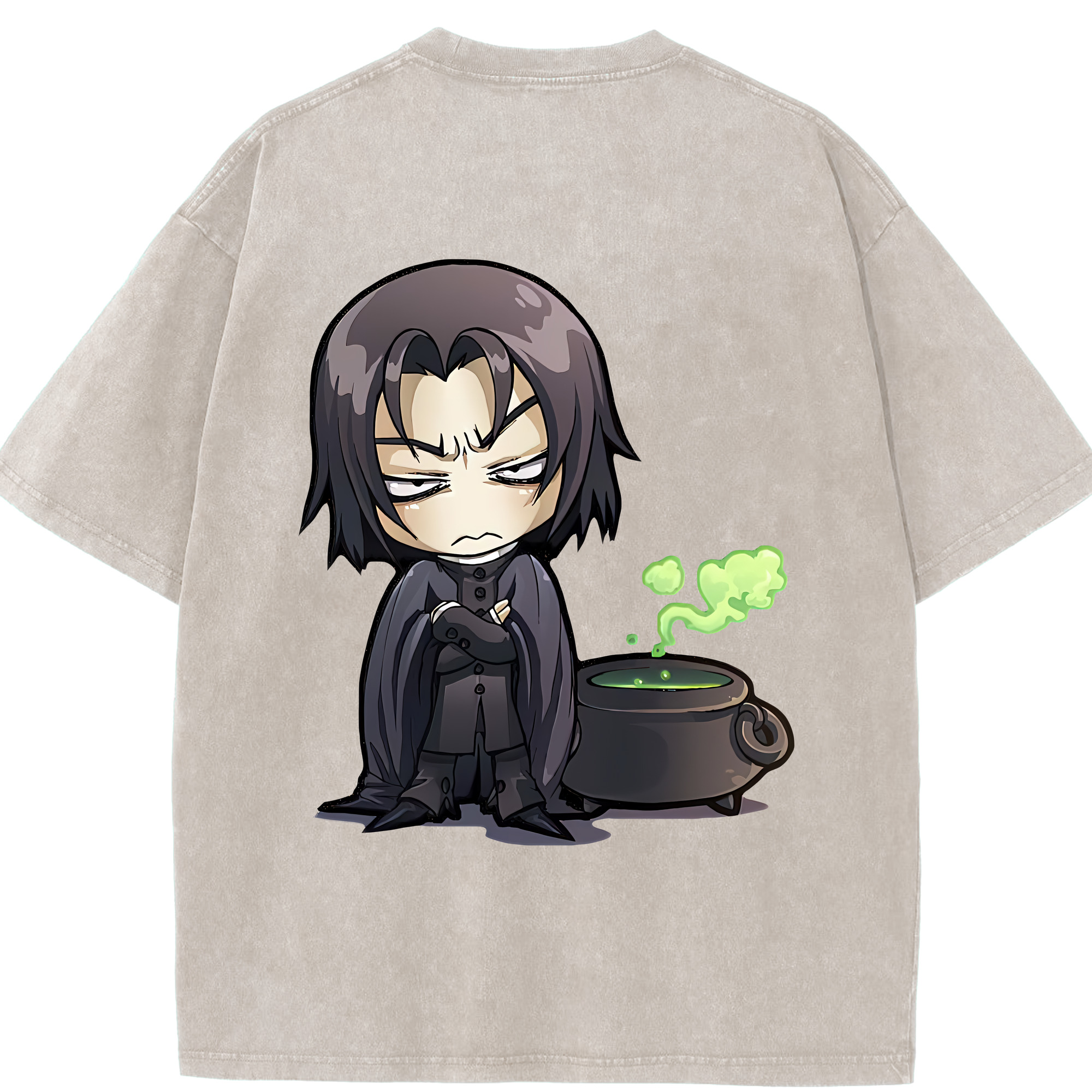 （画像用） Harry Potter ハリー・ポッターシリーズ 綿100% ヴィンテージ風 半袖Tシャツ（背面プリント）