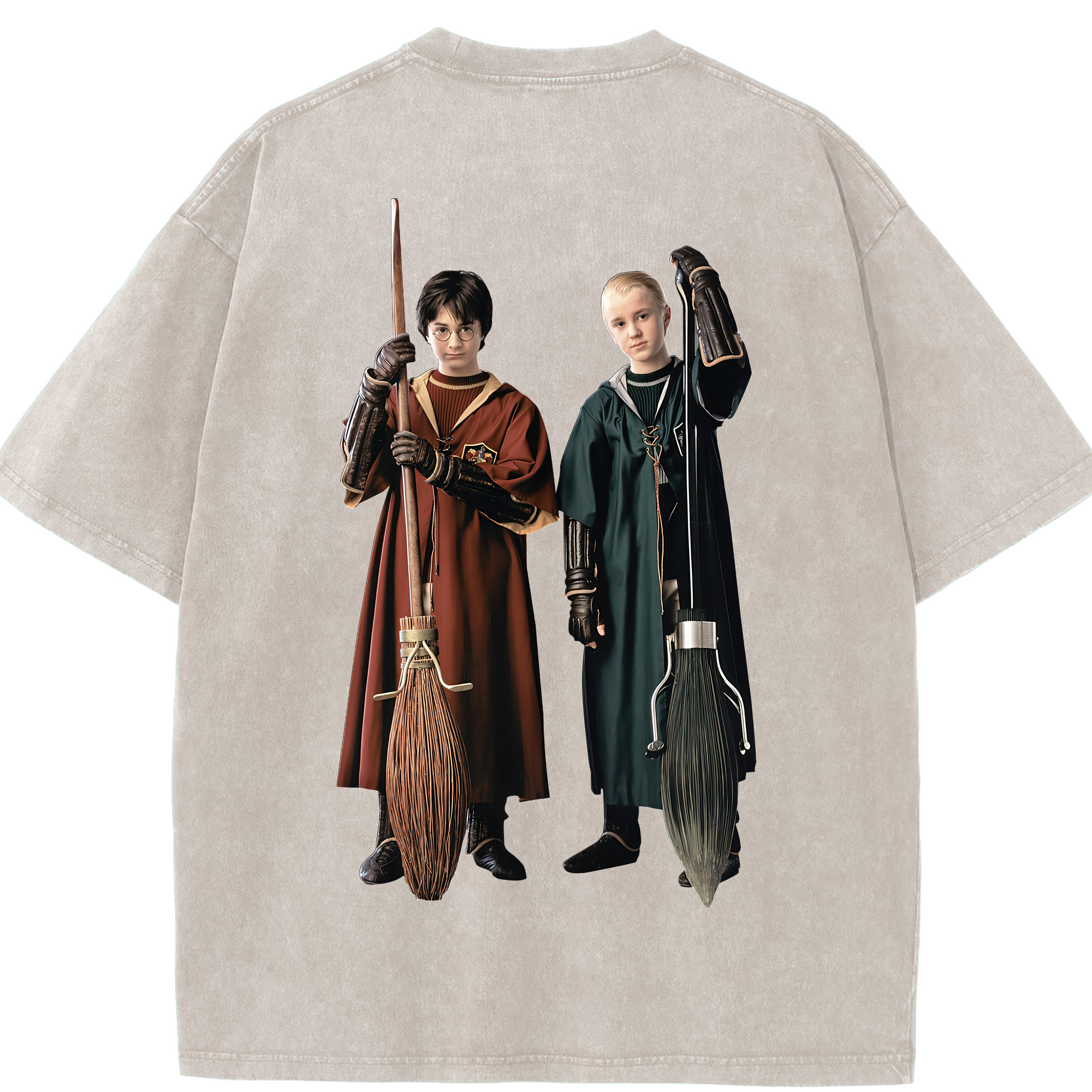 （画像用） Harry Potter ハリー・ポッターシリーズ 綿100% ヴィンテージ風 半袖Tシャツ（背面プリント）