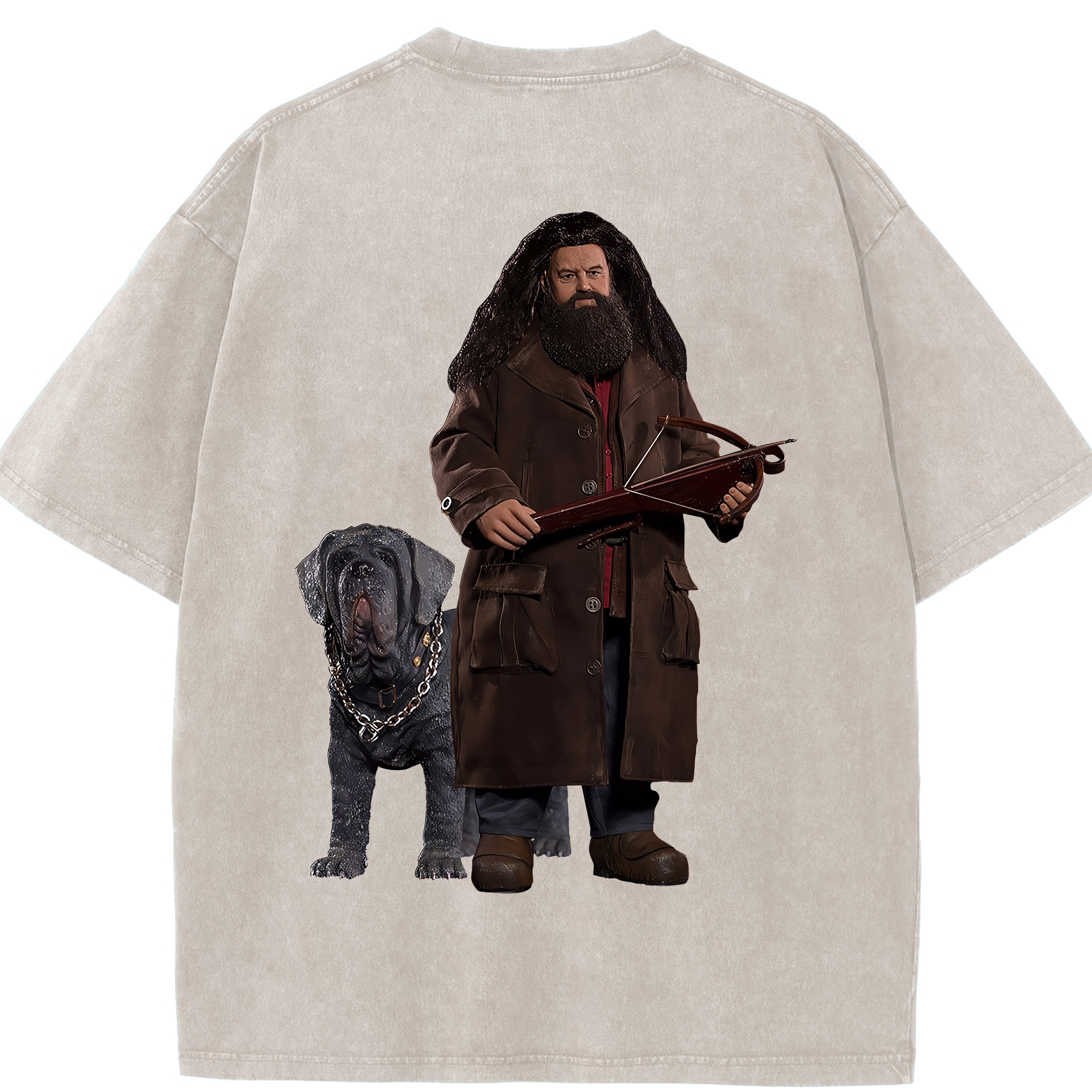 （画像用） Harry Potter ハリー・ポッターシリーズ 綿100% ヴィンテージ風 半袖Tシャツ（背面プリント）