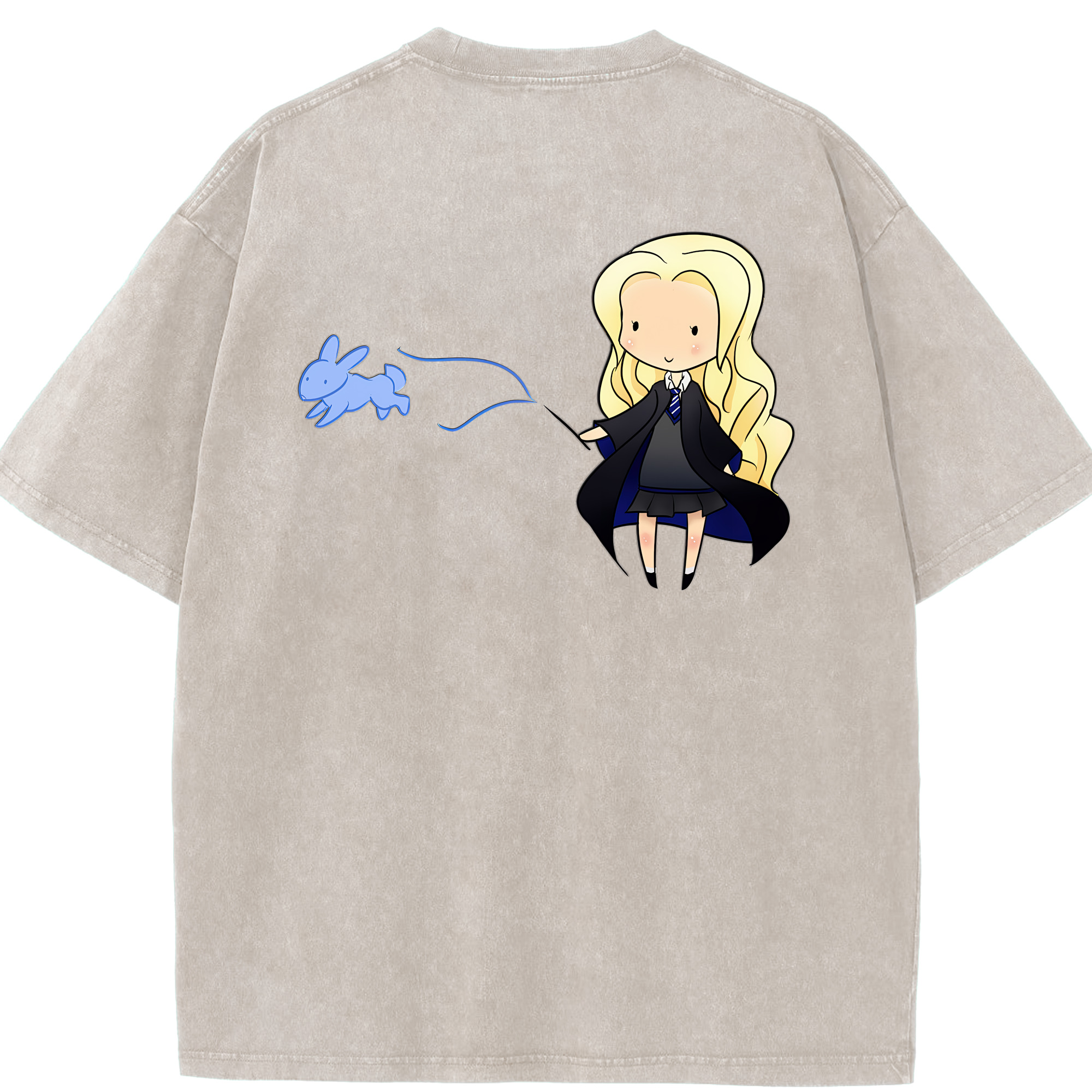 （画像用） Harry Potter ハリー・ポッターシリーズ 綿100% ヴィンテージ風 半袖Tシャツ（背面プリント）