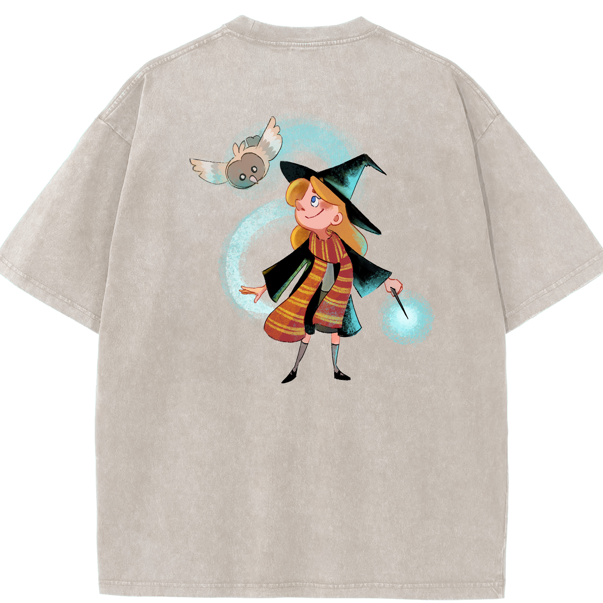 （画像用） Harry Potter ハリー・ポッターシリーズ 綿100% ヴィンテージ風 半袖Tシャツ（背面プリント）