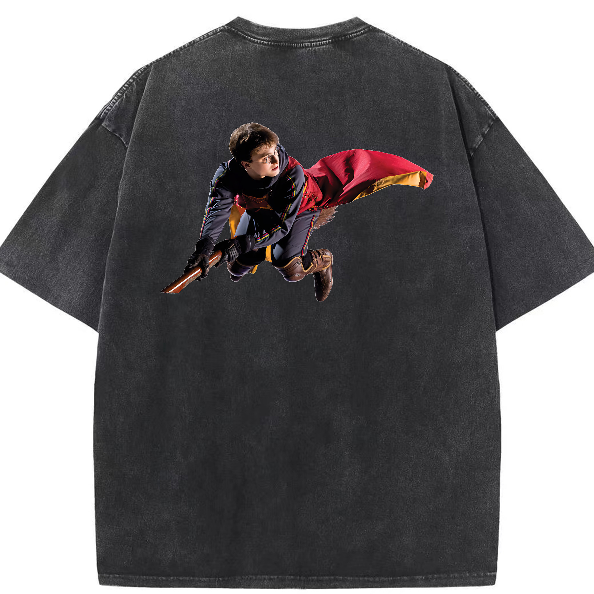 （画像用） Harry Potter ハリー・ポッターシリーズ 綿100% ヴィンテージ風 半袖Tシャツ（背面プリント）