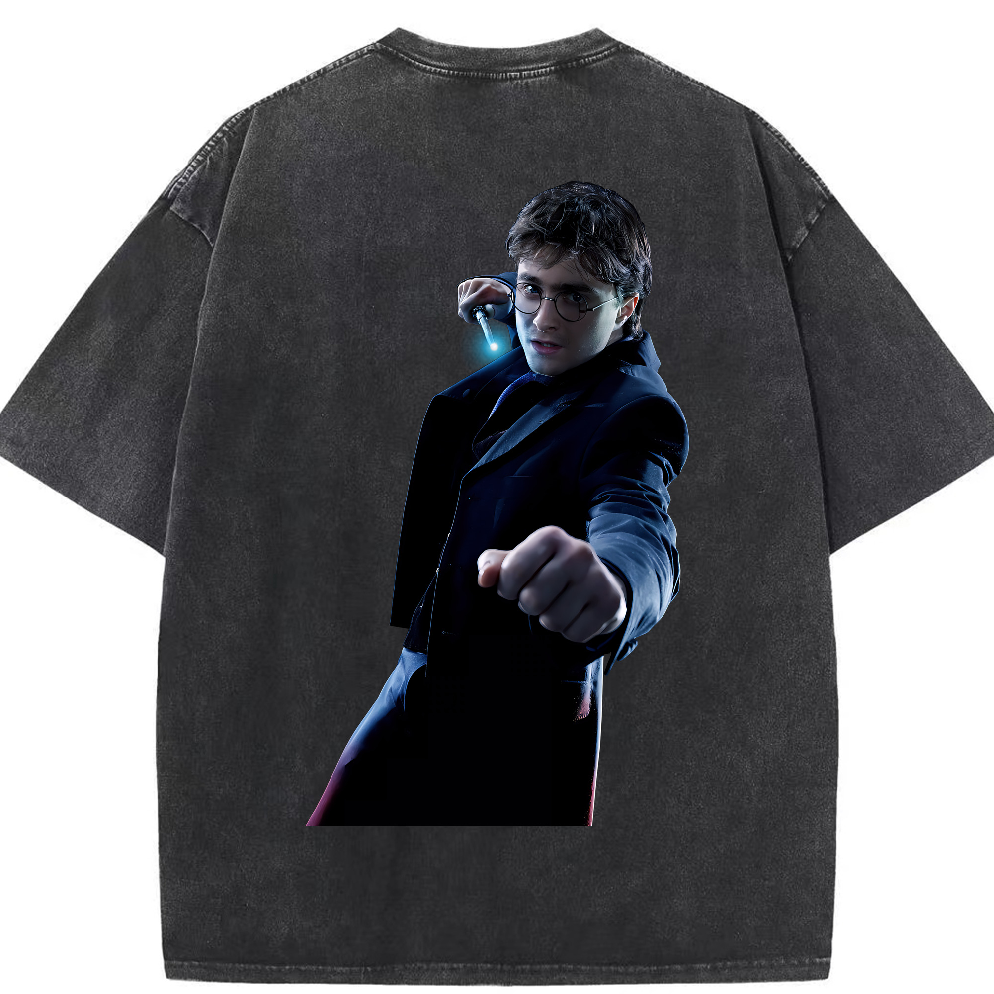 （画像用） Harry Potter ハリー・ポッターシリーズ 綿100% ヴィンテージ風 半袖Tシャツ（背面プリント）