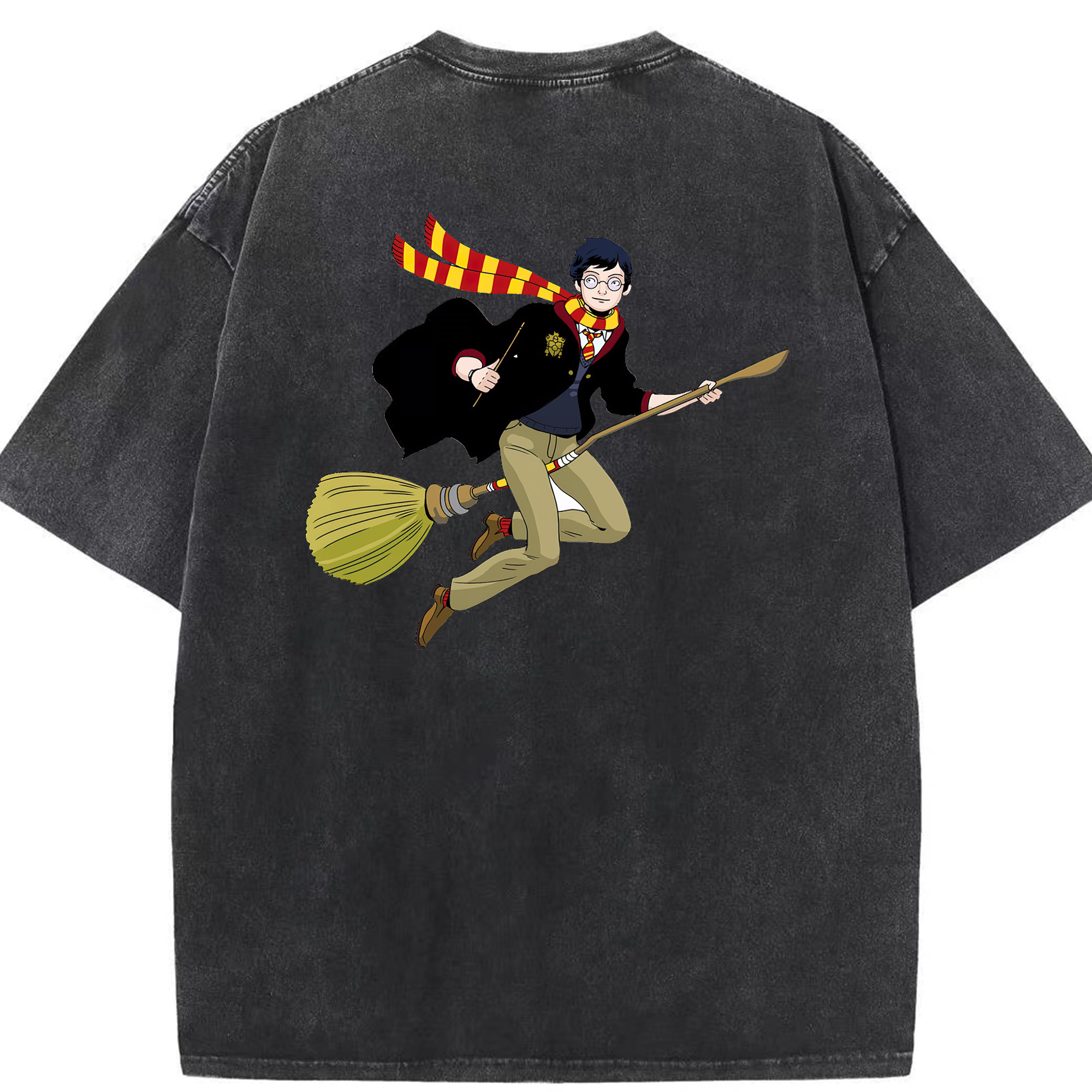 （画像用） Harry Potter ハリー・ポッターシリーズ 綿100% ヴィンテージ風 半袖Tシャツ（背面プリント）