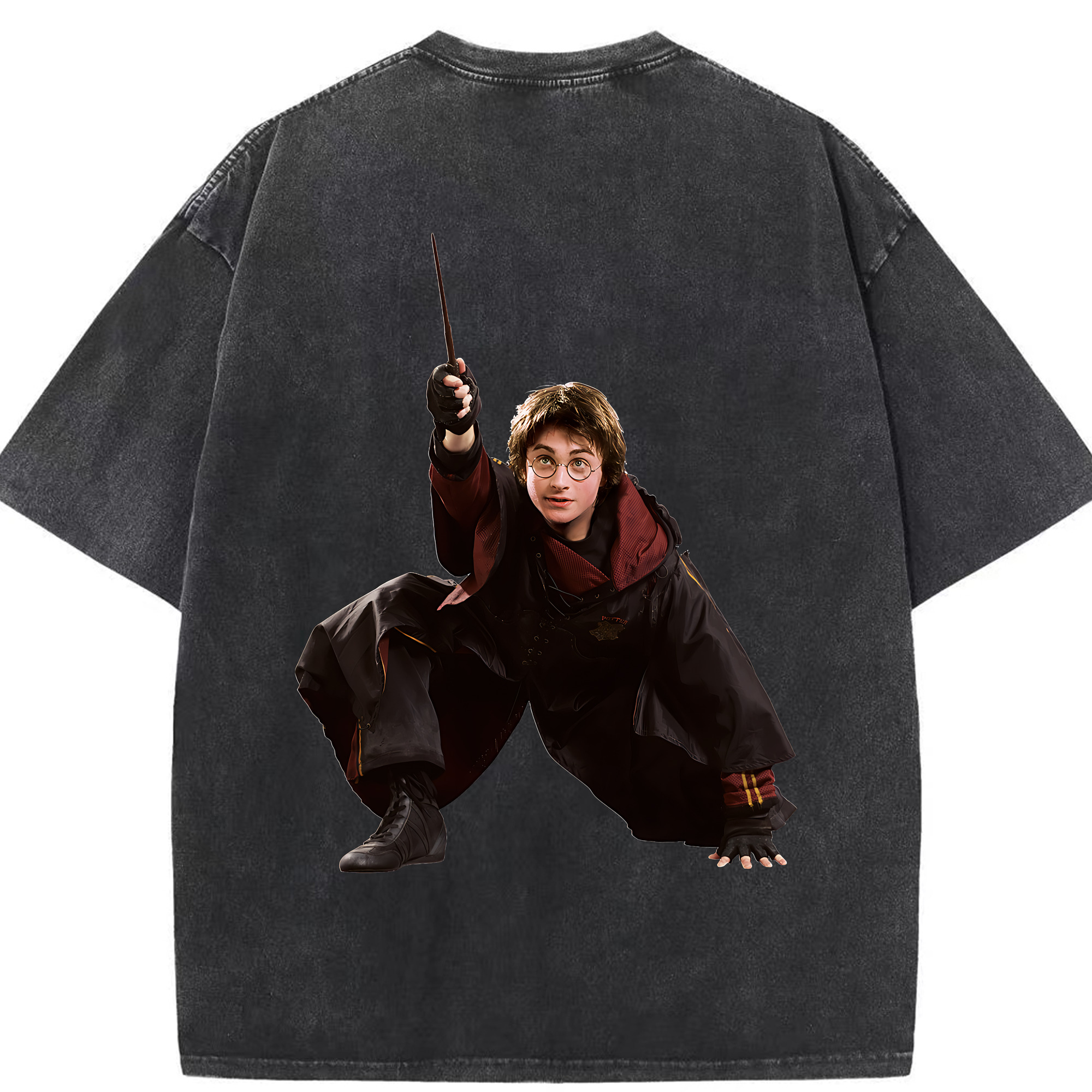 （画像用） Harry Potter ハリー・ポッターシリーズ 綿100% ヴィンテージ風 半袖Tシャツ（背面プリント）