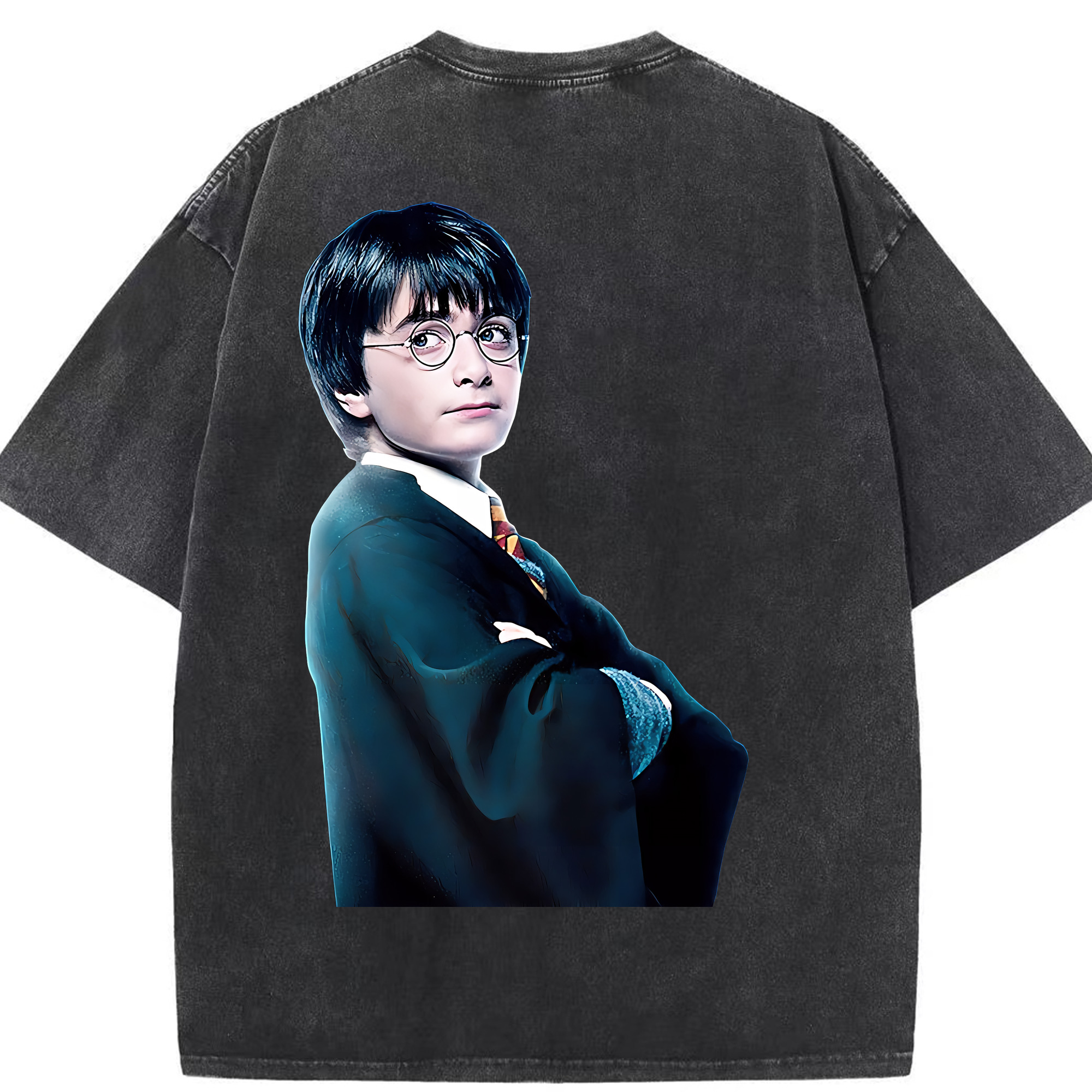 （画像用） Harry Potter ハリー・ポッターシリーズ 綿100% ヴィンテージ風 半袖Tシャツ（背面プリント）