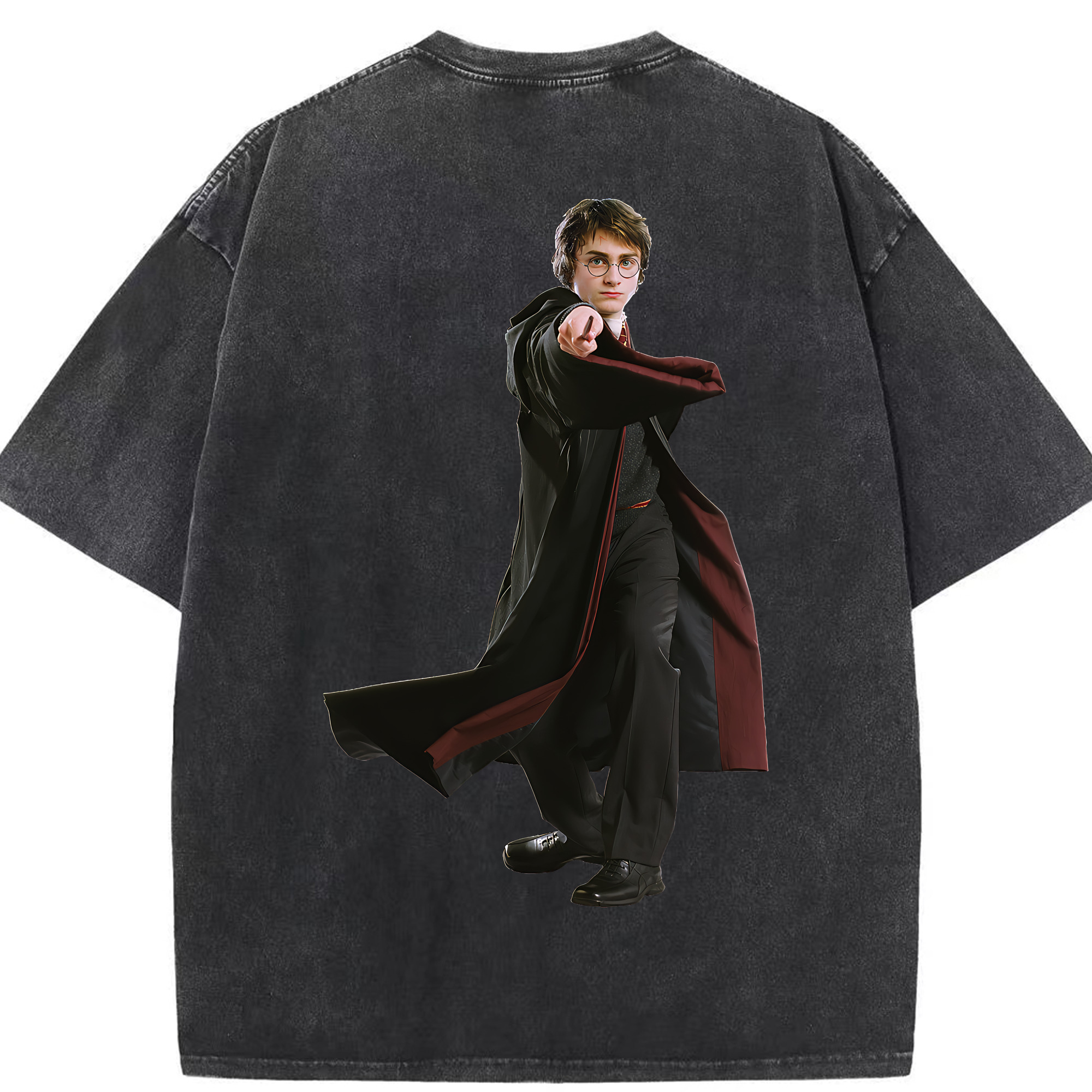 （画像用） Harry Potter ハリー・ポッターシリーズ 綿100% ヴィンテージ風 半袖Tシャツ（背面プリント）