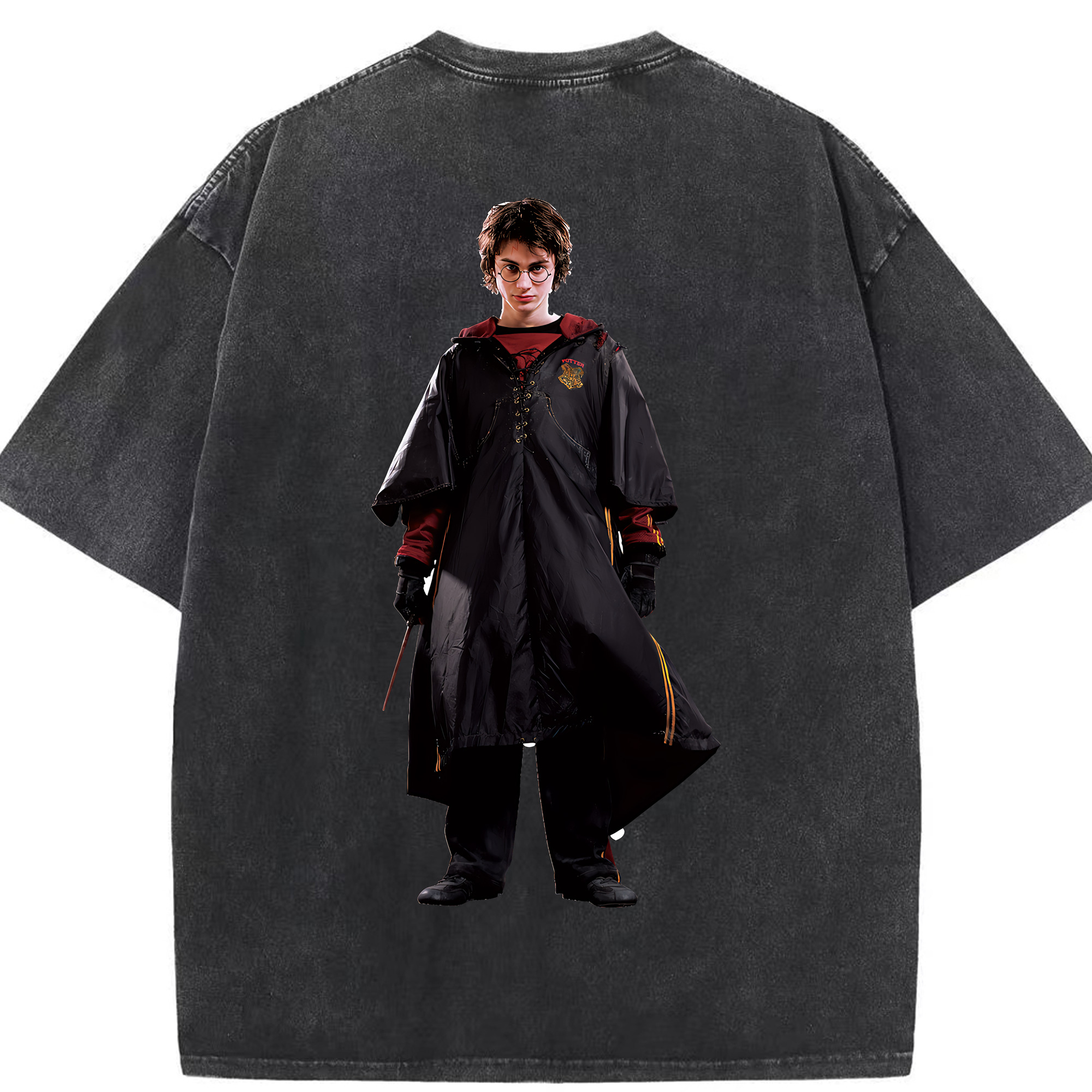 （画像用） Harry Potter ハリー・ポッターシリーズ 綿100% ヴィンテージ風 半袖Tシャツ（背面プリント）