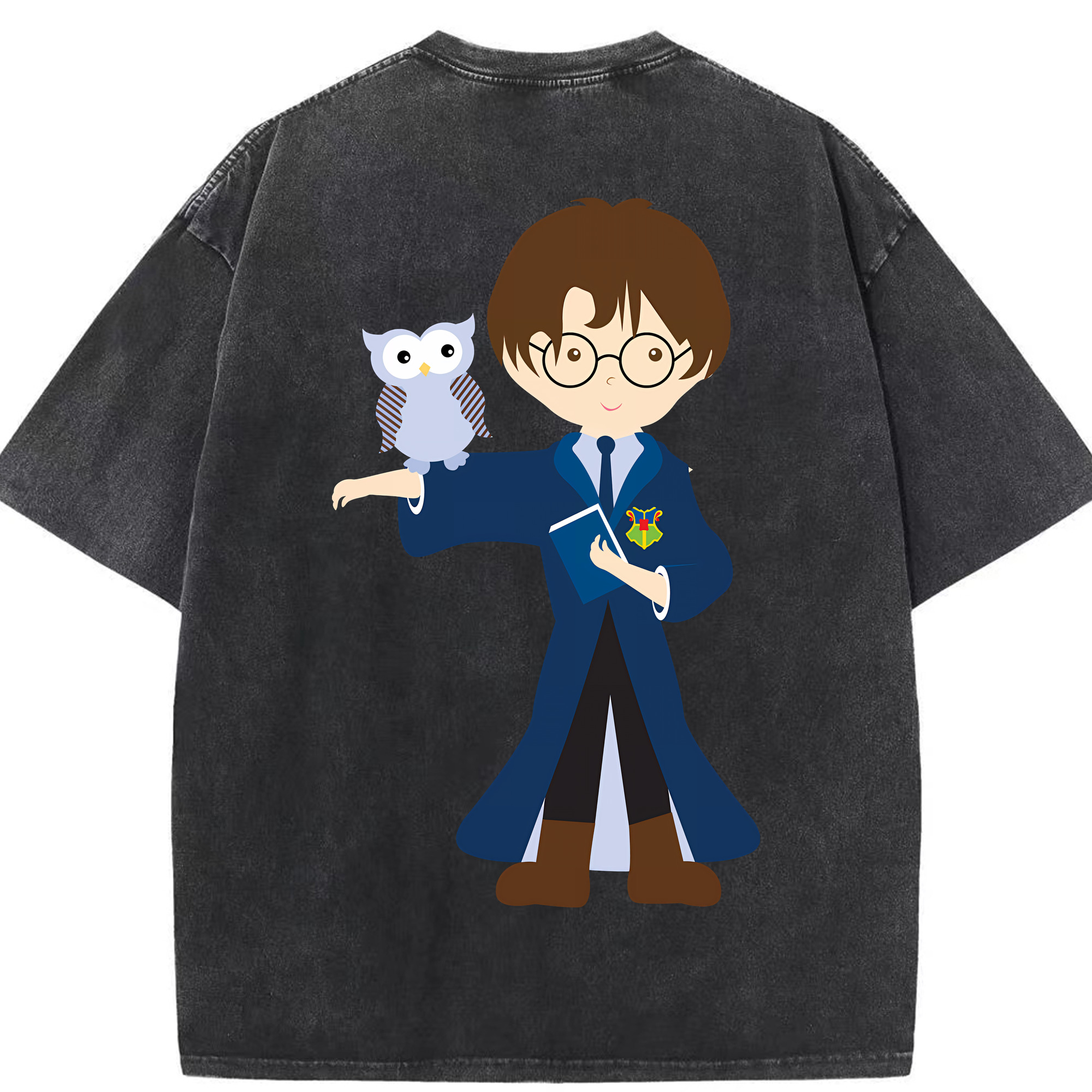 （画像用） Harry Potter ハリー・ポッターシリーズ 綿100% ヴィンテージ風 半袖Tシャツ（背面プリント）