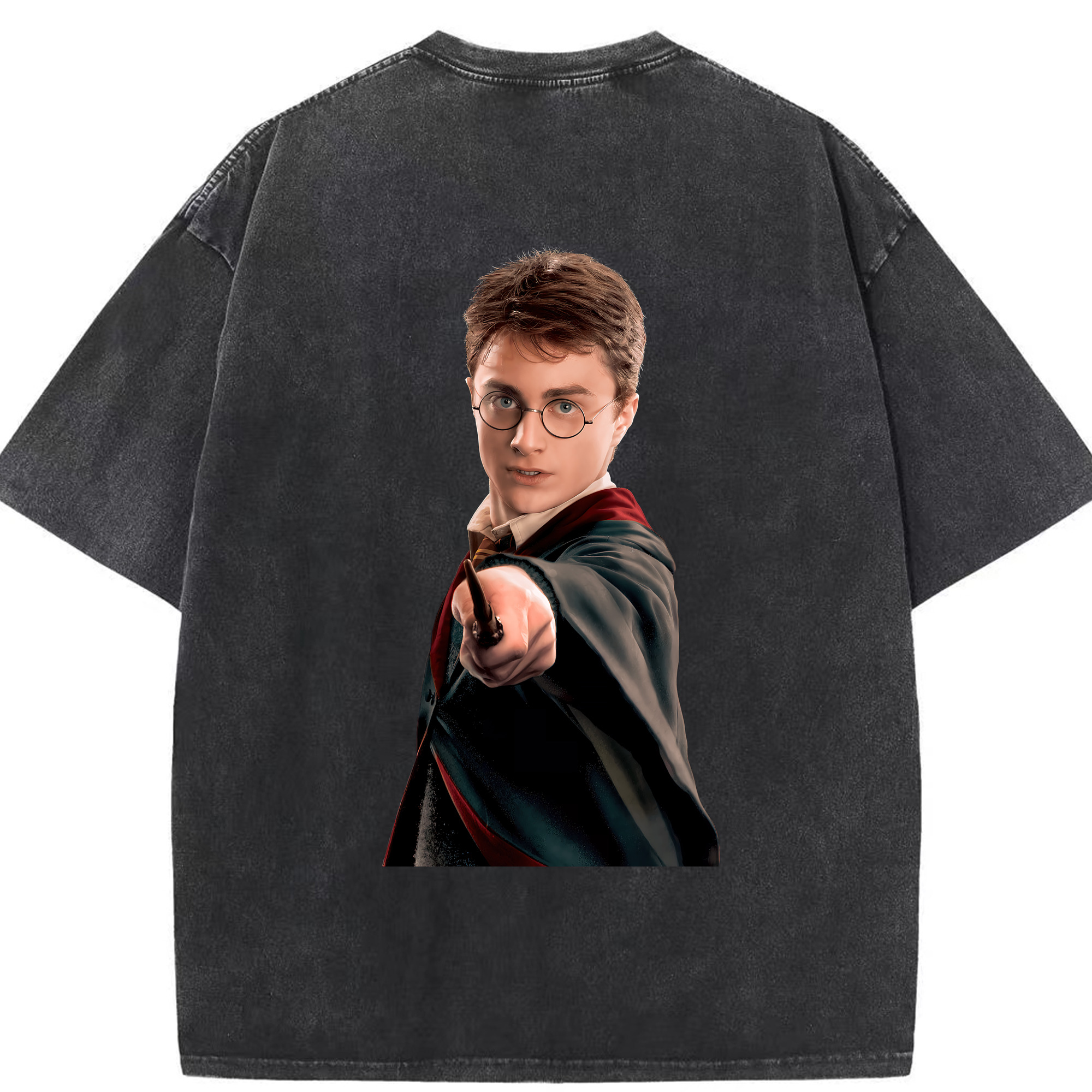 （画像用） Harry Potter ハリー・ポッターシリーズ 綿100% ヴィンテージ風 半袖Tシャツ（背面プリント）