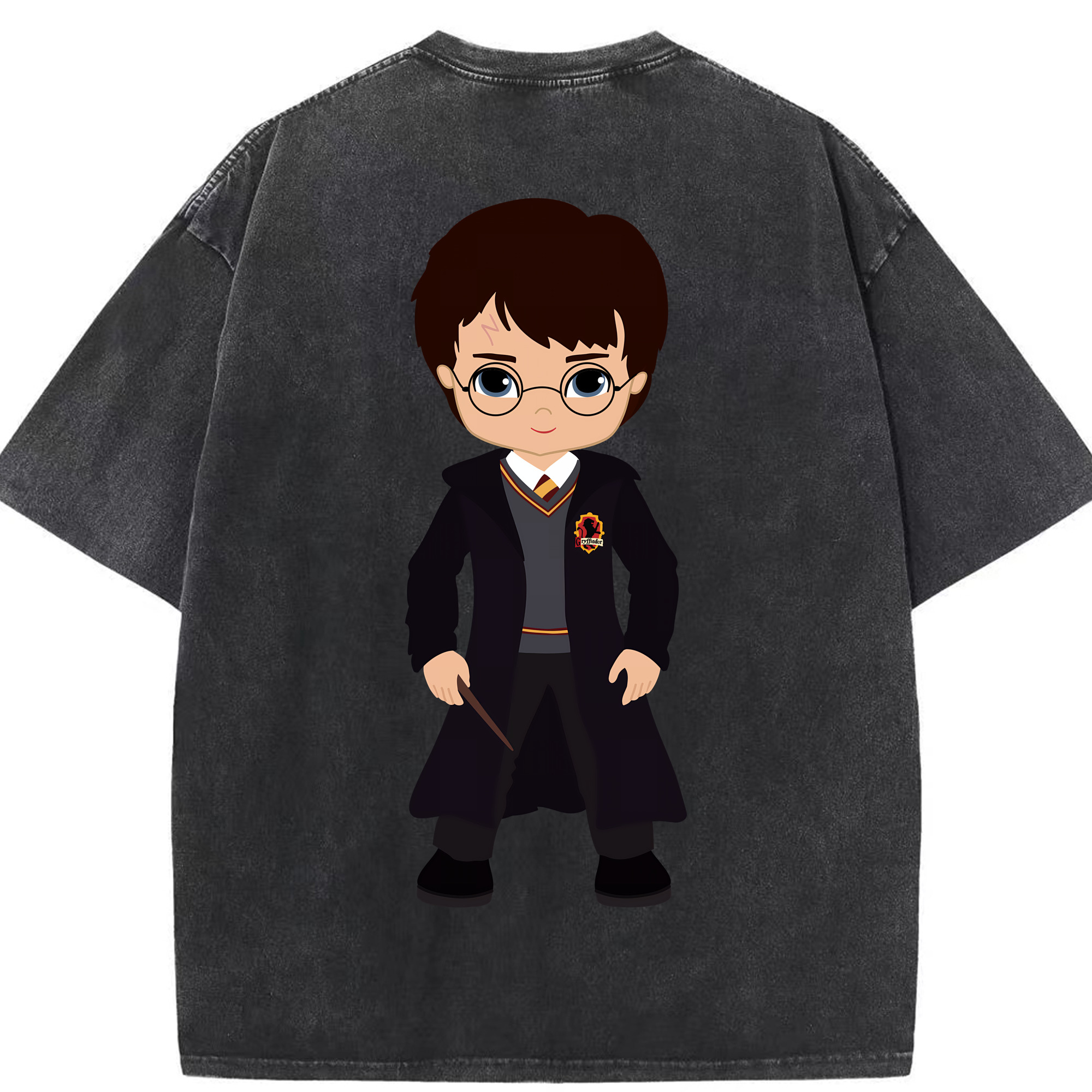 （画像用） Harry Potter ハリー・ポッターシリーズ 綿100% ヴィンテージ風 半袖Tシャツ（背面プリント）