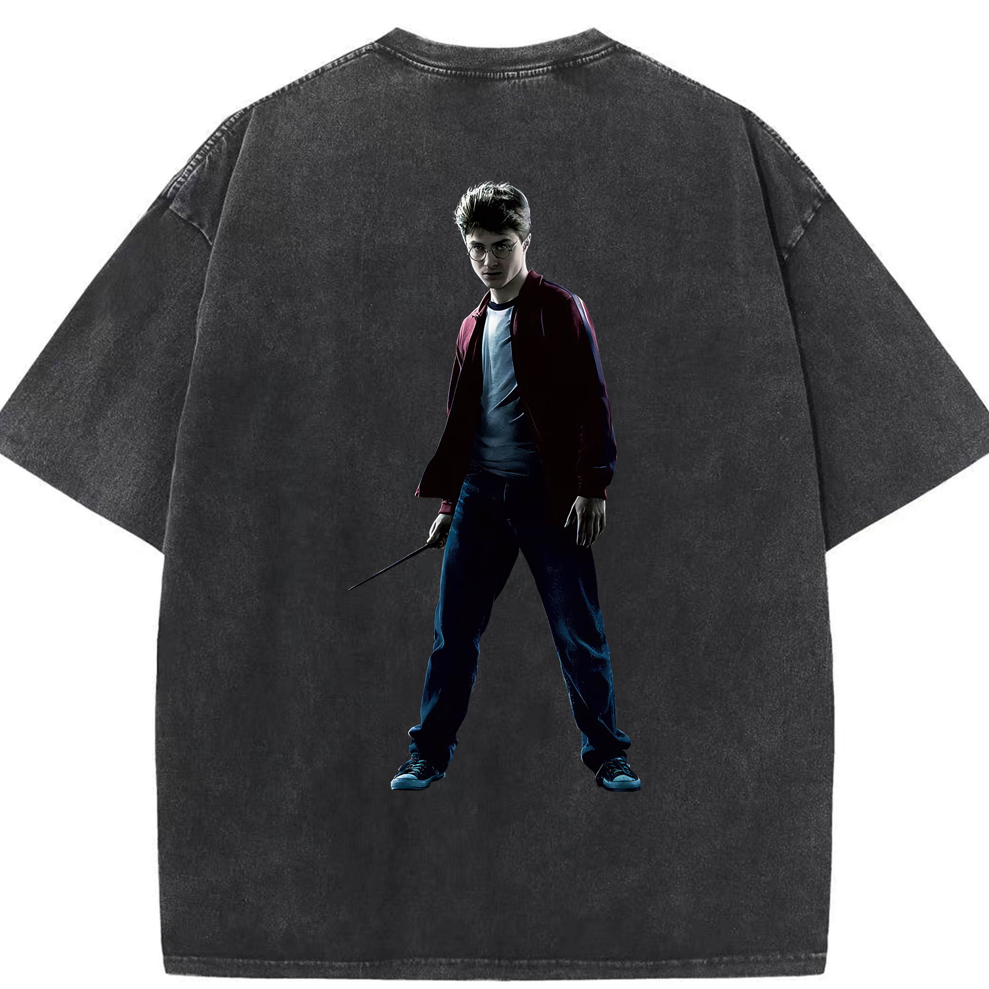 （画像用） Harry Potter ハリー・ポッターシリーズ 綿100% ヴィンテージ風 半袖Tシャツ（背面プリント）